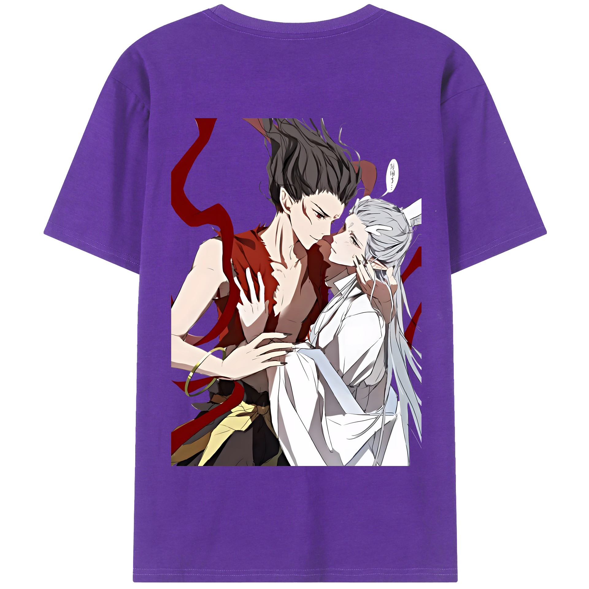 （画像用） Ne Zha 2 ナタ 魔童の大暴れ 綿100％半袖Tシャツ（背面プリント）