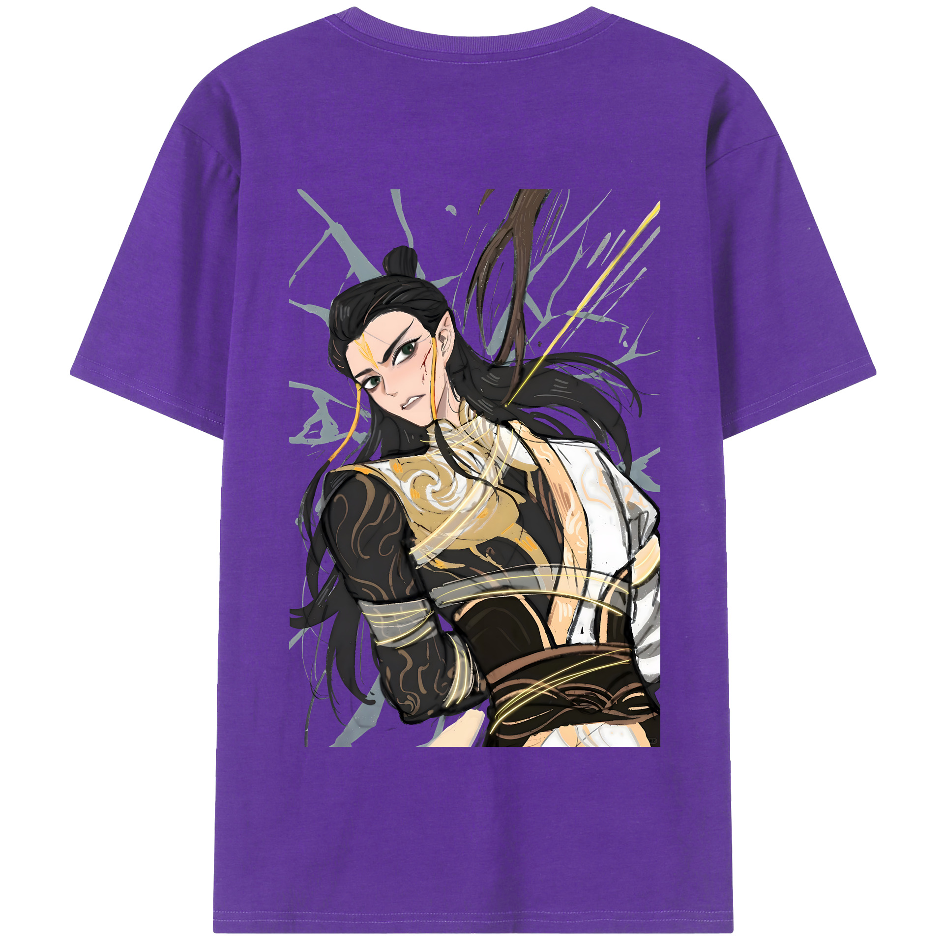 （画像用） Ne Zha 2 ナタ 魔童の大暴れ 綿100％半袖Tシャツ（背面プリント）