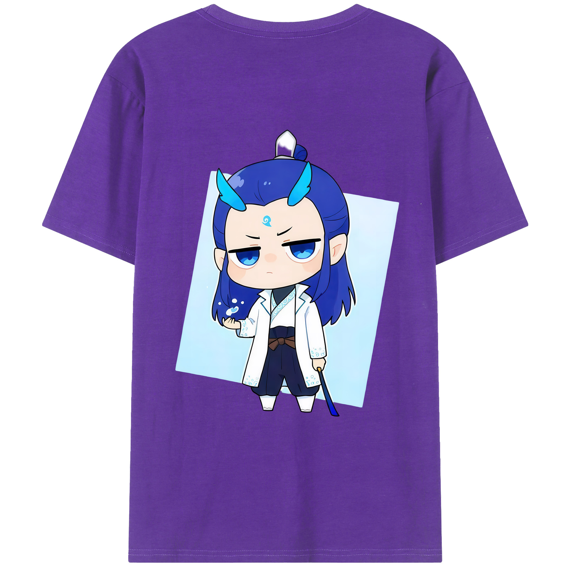 （画像用） Ne Zha 2 ナタ 魔童の大暴れ 綿100％半袖Tシャツ（背面プリント）