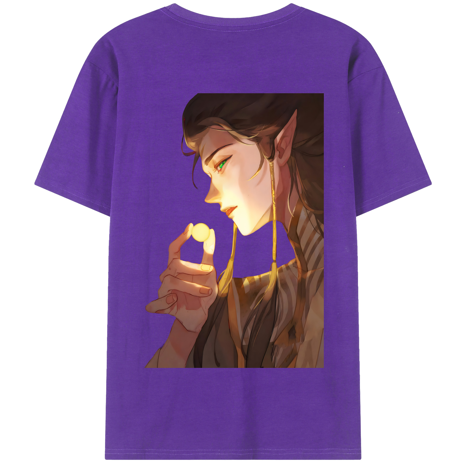 （画像用） Ne Zha 2 ナタ 魔童の大暴れ 綿100％半袖Tシャツ（背面プリント）