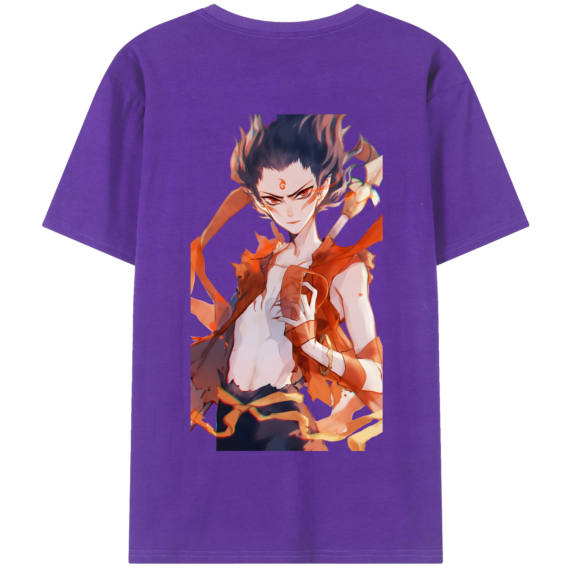 （画像用） Ne Zha 2 ナタ 魔童の大暴れ 綿100％半袖Tシャツ（背面プリント）