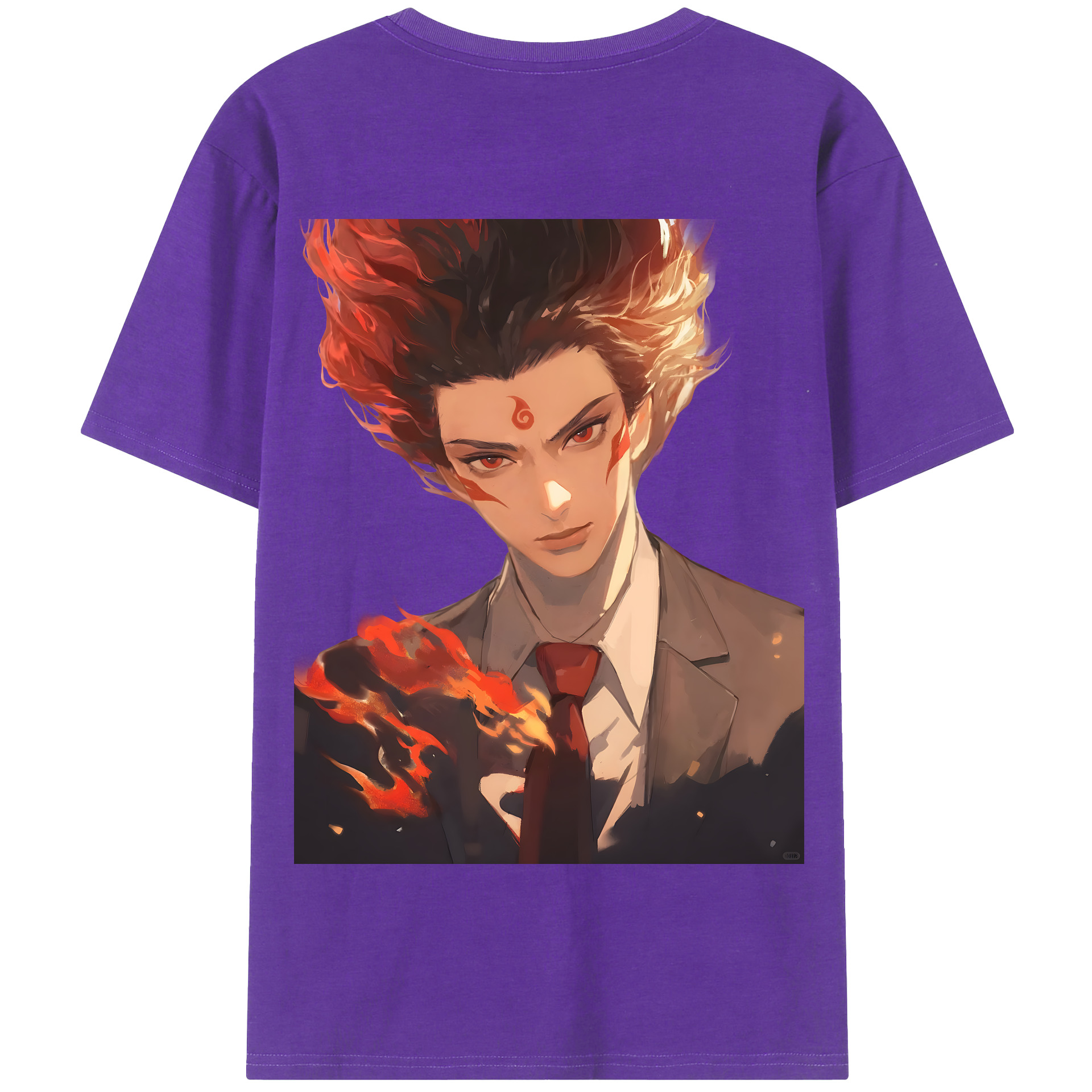 （画像用） Ne Zha 2 ナタ 魔童の大暴れ 綿100％半袖Tシャツ（背面プリント）