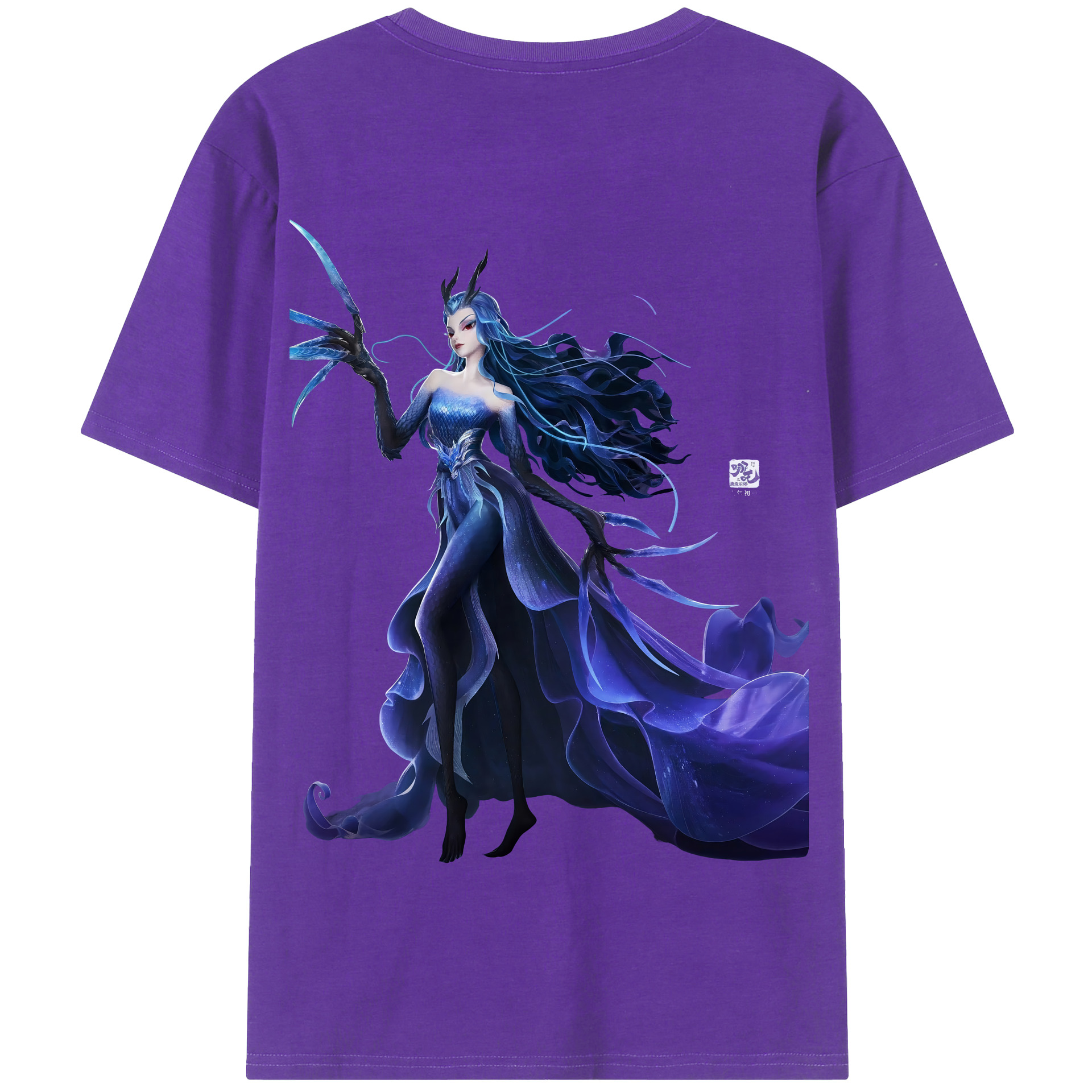 （画像用） Ne Zha 2 ナタ 魔童の大暴れ 綿100％半袖Tシャツ（背面プリント）