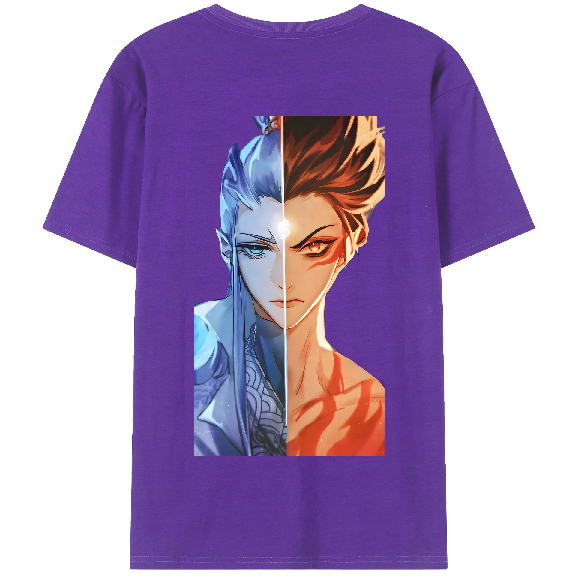 （画像用） Ne Zha 2 ナタ 魔童の大暴れ 綿100％半袖Tシャツ（背面プリント）