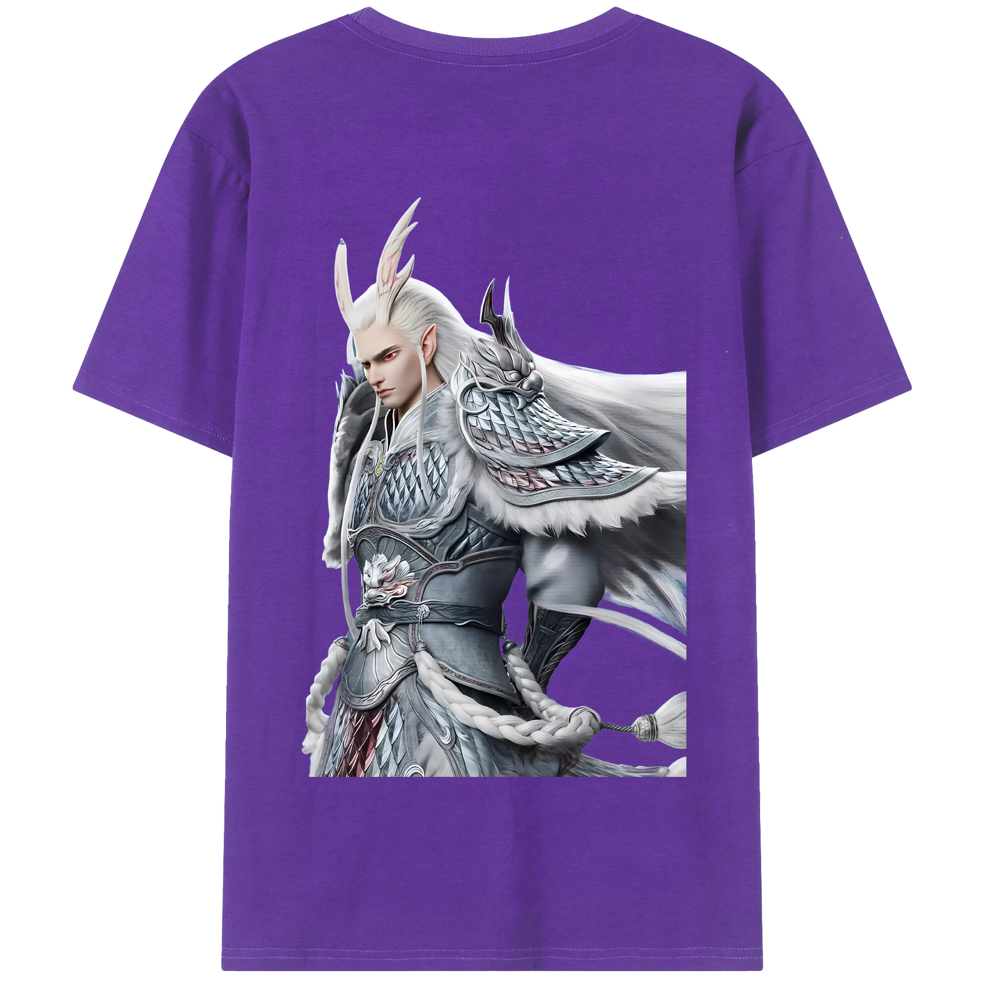 （画像用） Ne Zha 2 ナタ 魔童の大暴れ 綿100％半袖Tシャツ（背面プリント）