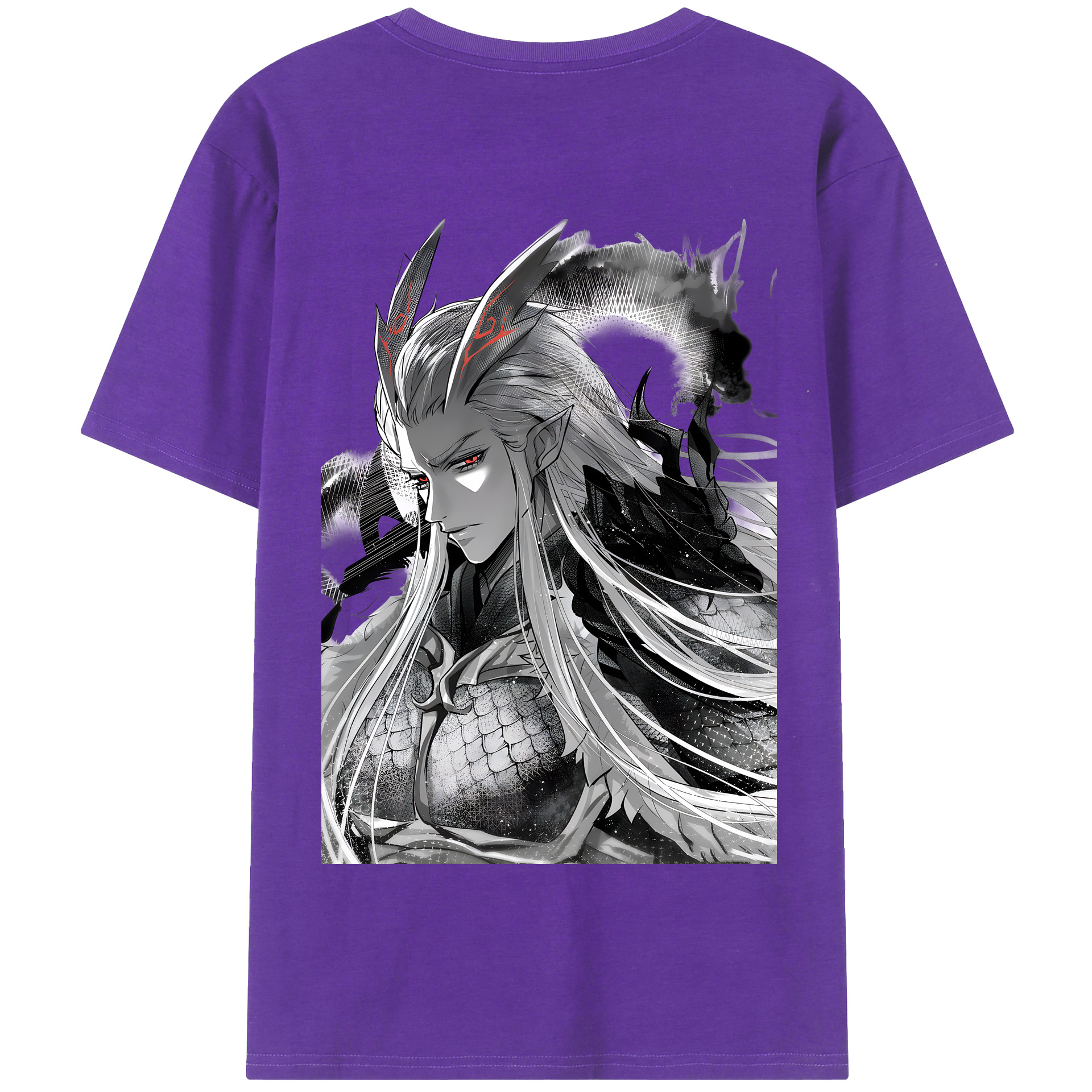 （画像用） Ne Zha 2 ナタ 魔童の大暴れ 綿100％半袖Tシャツ（背面プリント）