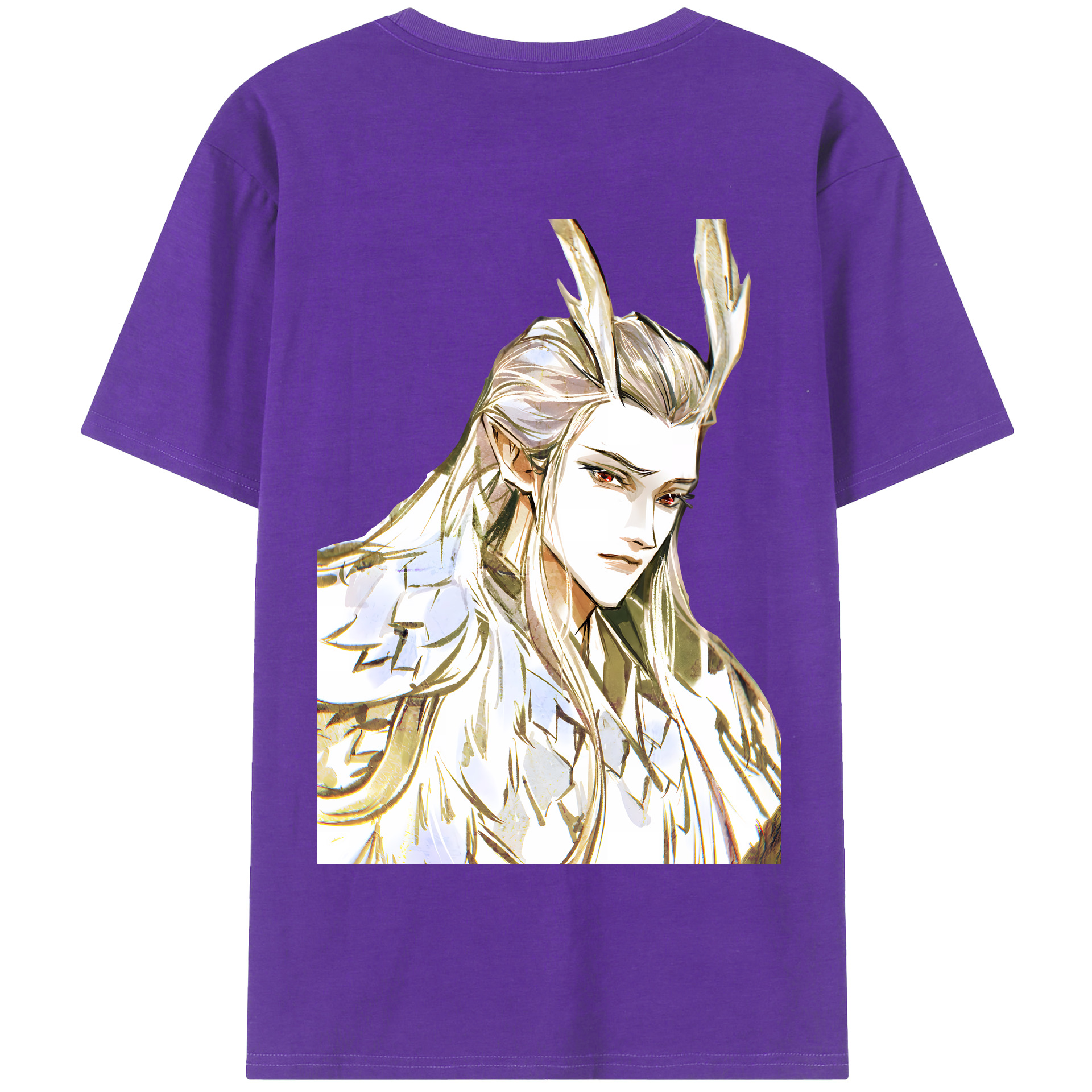 （画像用） Ne Zha 2 ナタ 魔童の大暴れ 綿100％半袖Tシャツ（背面プリント）