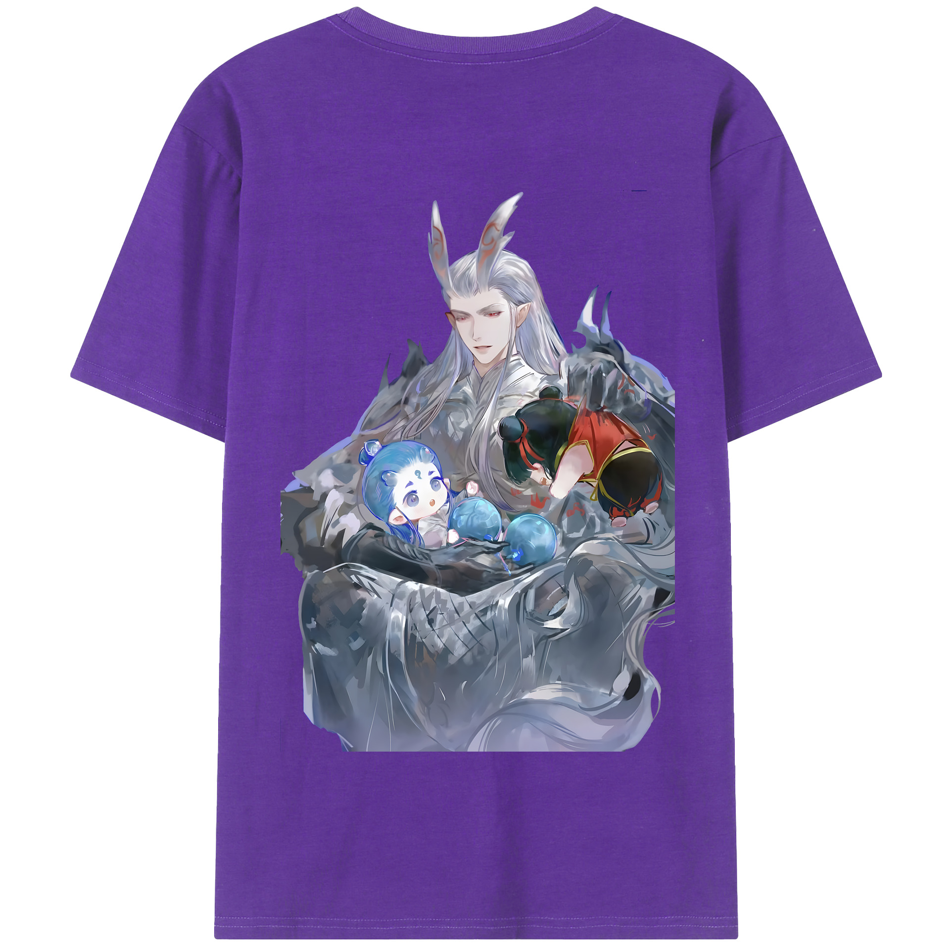 （画像用） Ne Zha 2 ナタ 魔童の大暴れ 綿100％半袖Tシャツ（背面プリント）