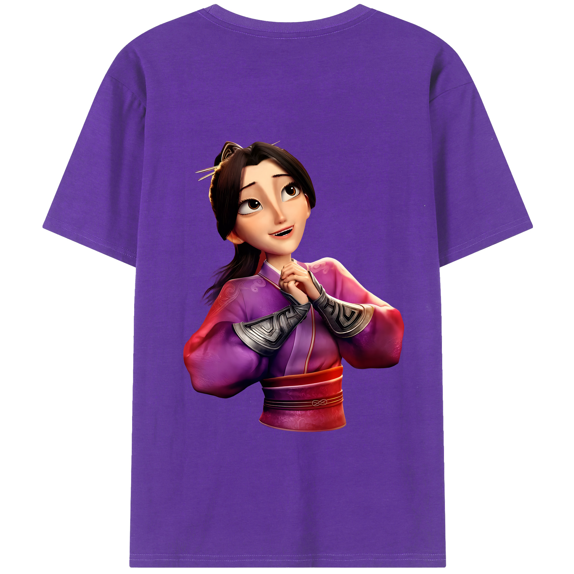 （画像用） Ne Zha 2 ナタ 魔童の大暴れ 綿100％半袖Tシャツ（背面プリント）