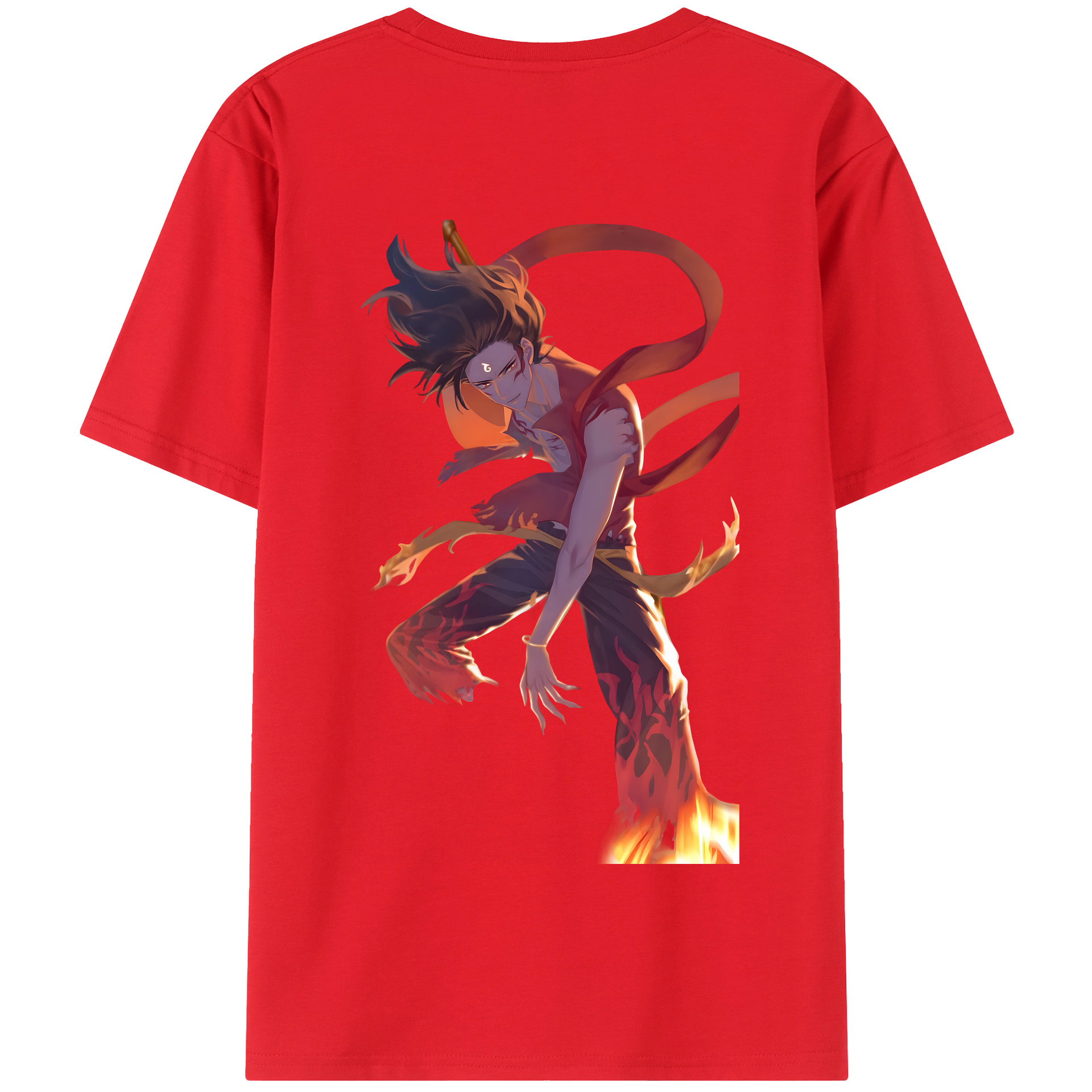 （画像用） Ne Zha 2 ナタ 魔童の大暴れ 綿100％半袖Tシャツ（背面プリント）
