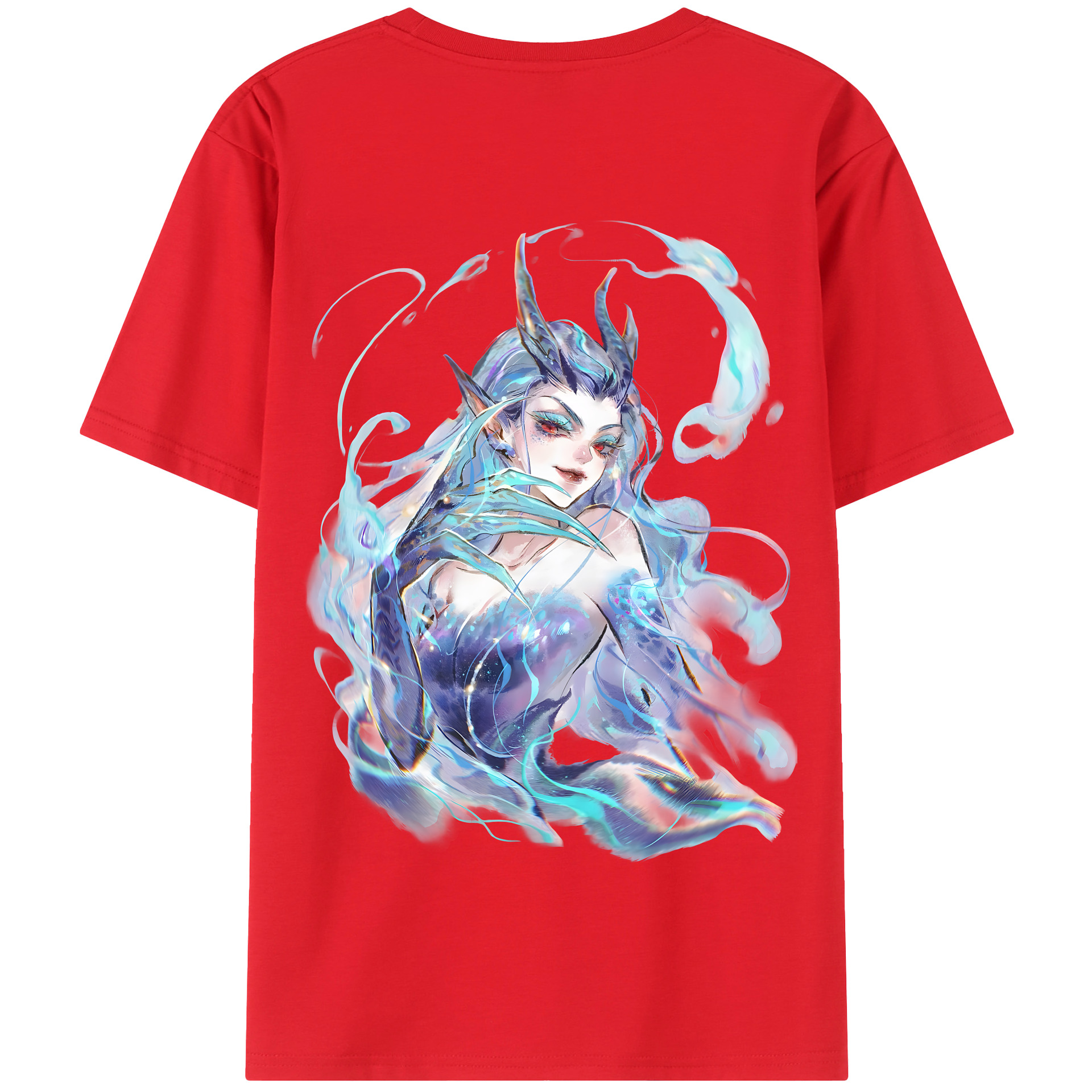 （画像用） Ne Zha 2 ナタ 魔童の大暴れ 綿100％半袖Tシャツ（背面プリント）