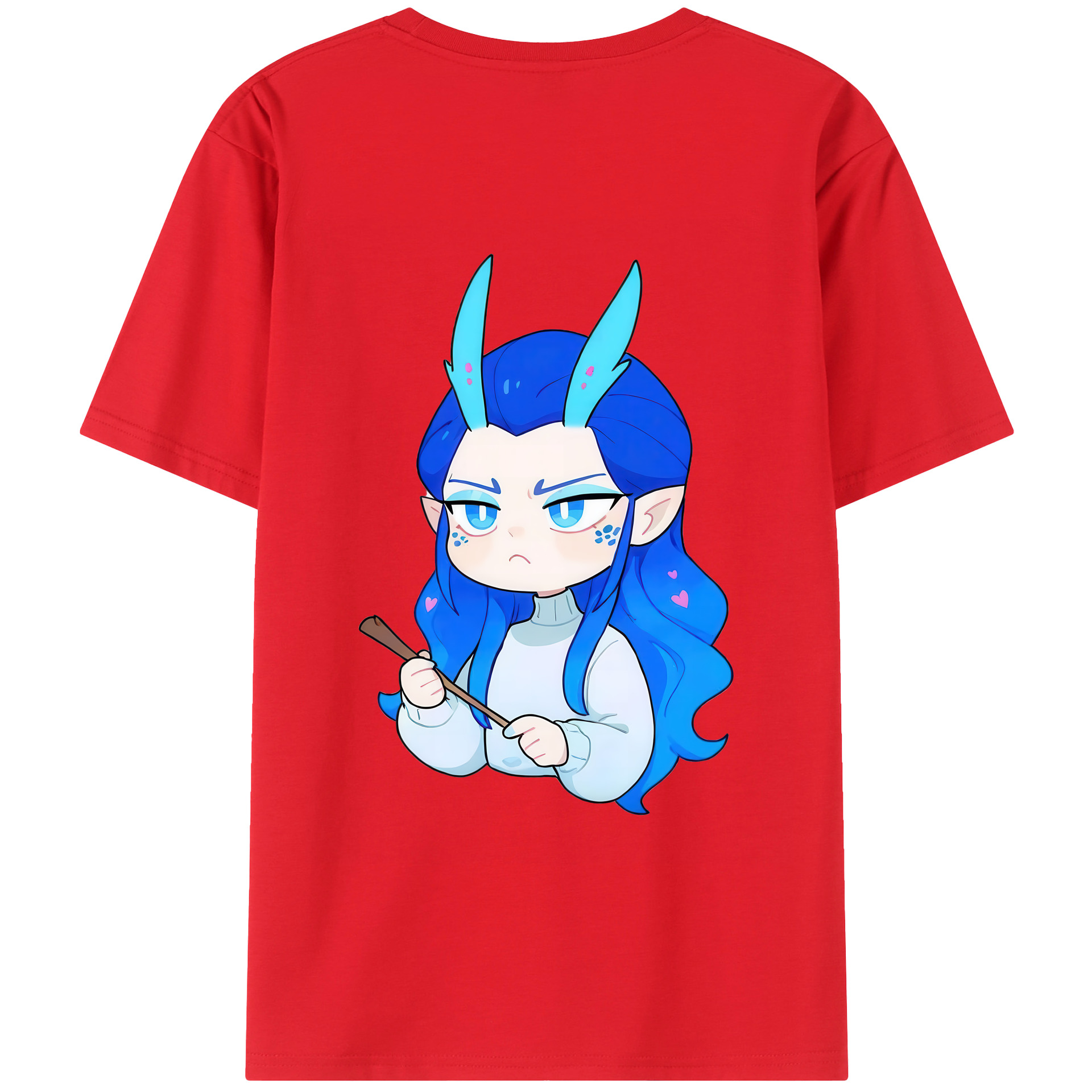 （画像用） Ne Zha 2 ナタ 魔童の大暴れ 綿100％半袖Tシャツ（背面プリント）
