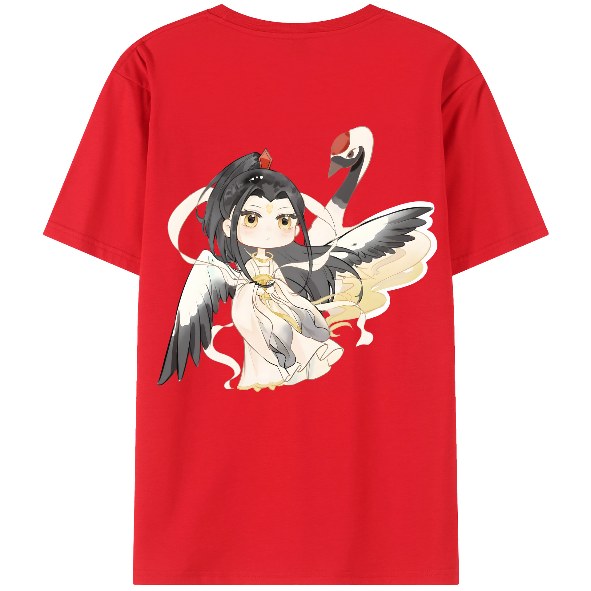 （画像用） Ne Zha 2 ナタ 魔童の大暴れ 綿100％半袖Tシャツ（背面プリント）