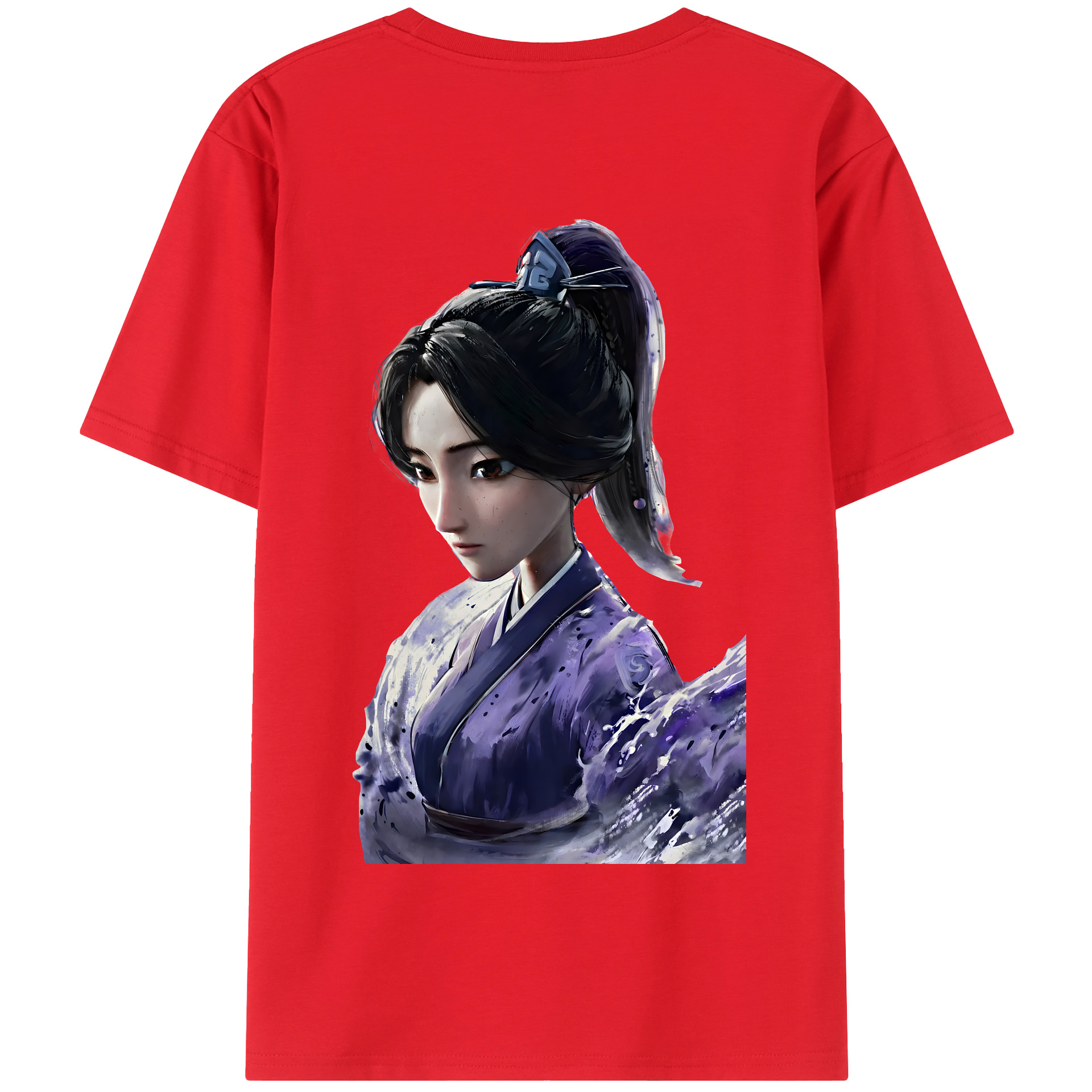 （画像用） Ne Zha 2 ナタ 魔童の大暴れ 綿100％半袖Tシャツ（背面プリント）