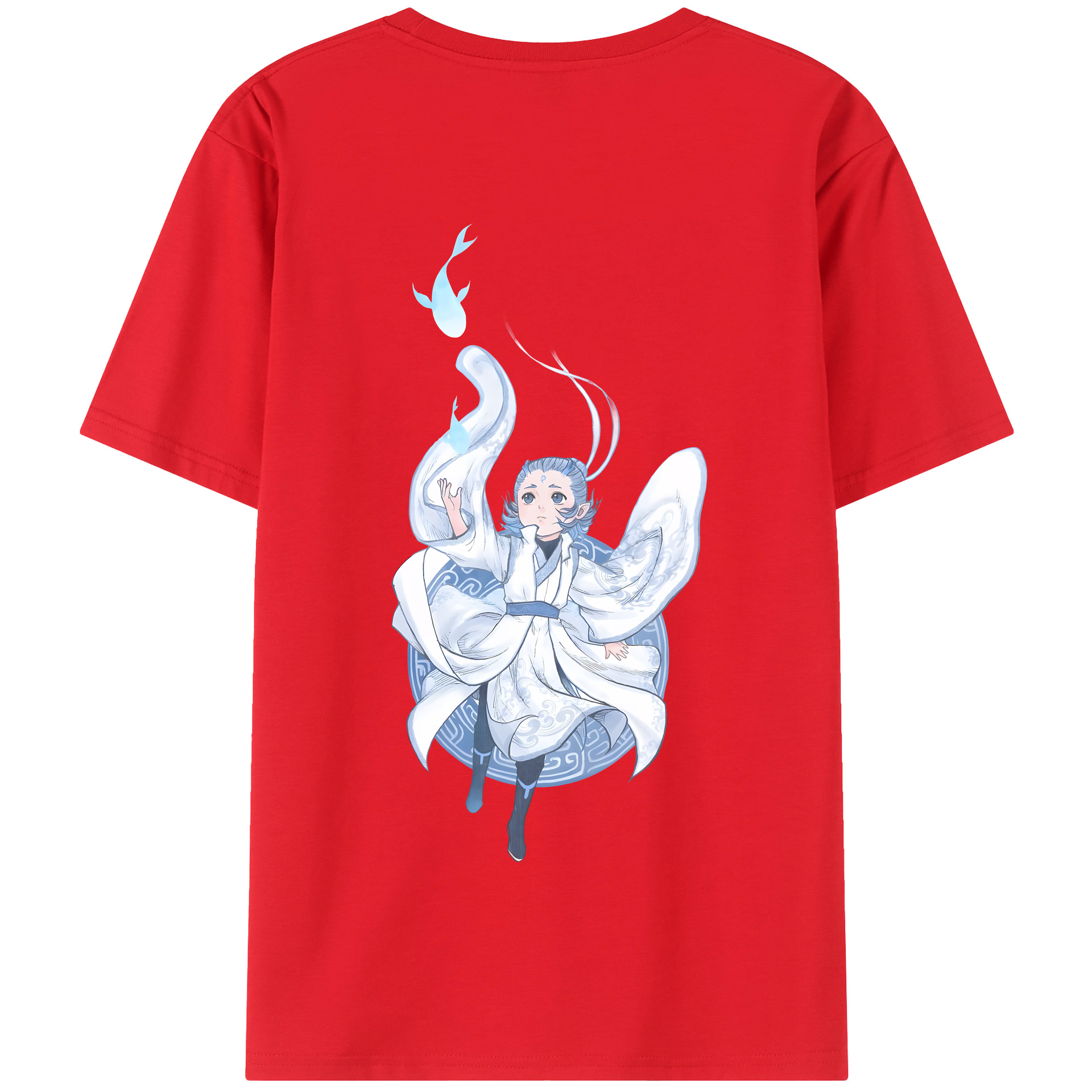 （画像用） Ne Zha 2 ナタ 魔童の大暴れ 綿100％半袖Tシャツ（背面プリント）