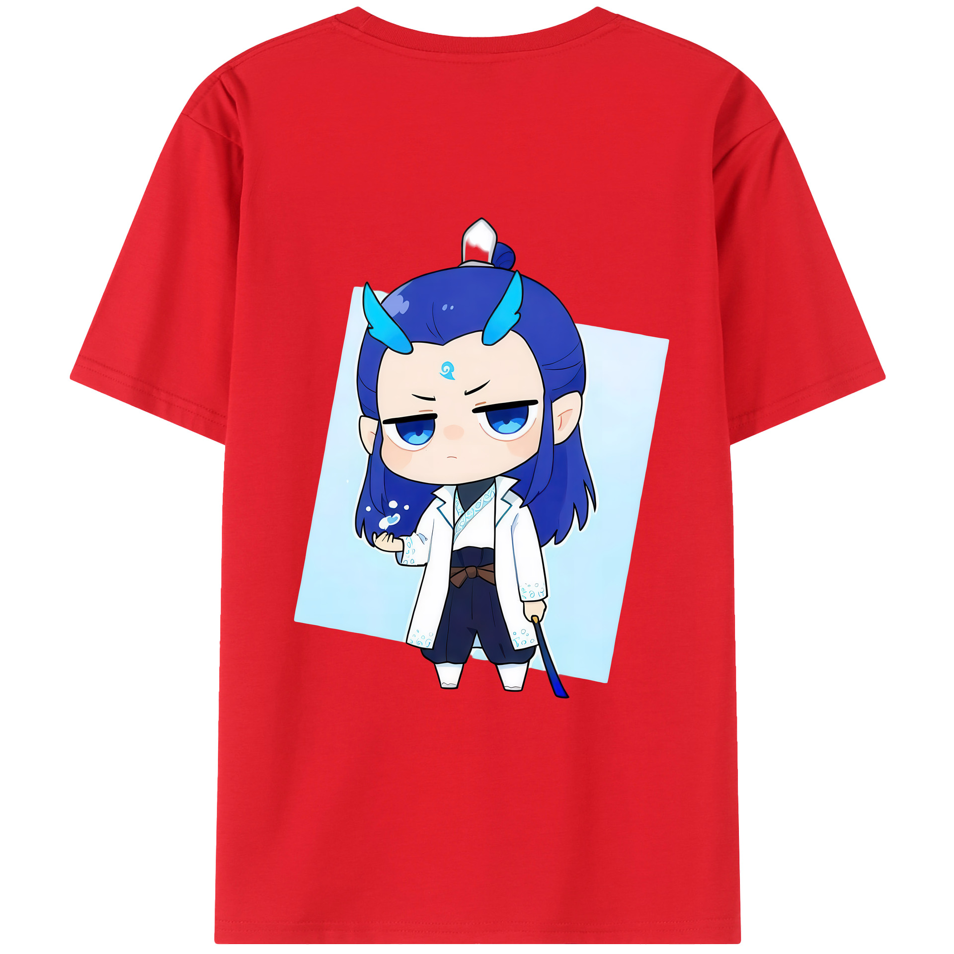 （画像用） Ne Zha 2 ナタ 魔童の大暴れ 綿100％半袖Tシャツ（背面プリント）