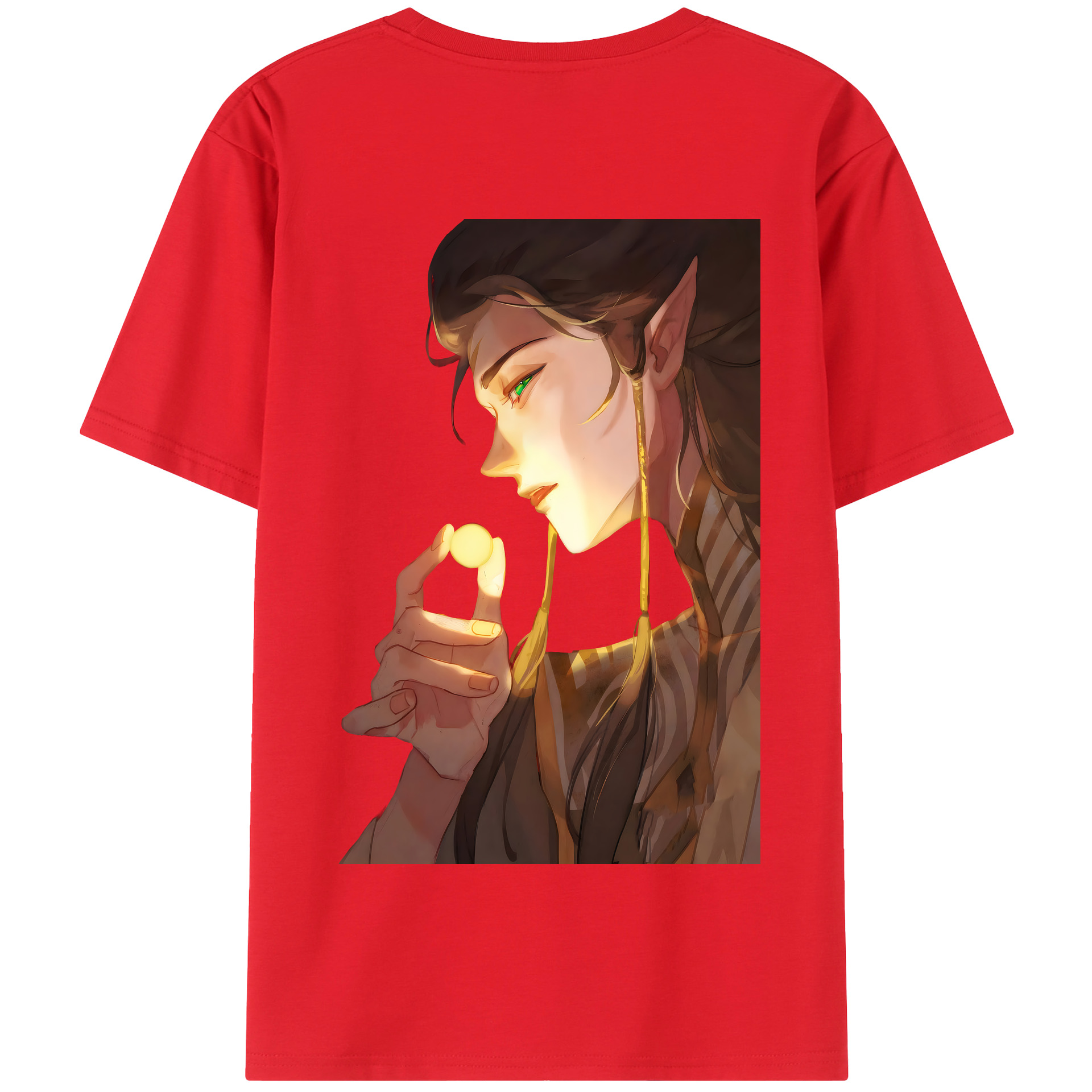 （画像用） Ne Zha 2 ナタ 魔童の大暴れ 綿100％半袖Tシャツ（背面プリント）