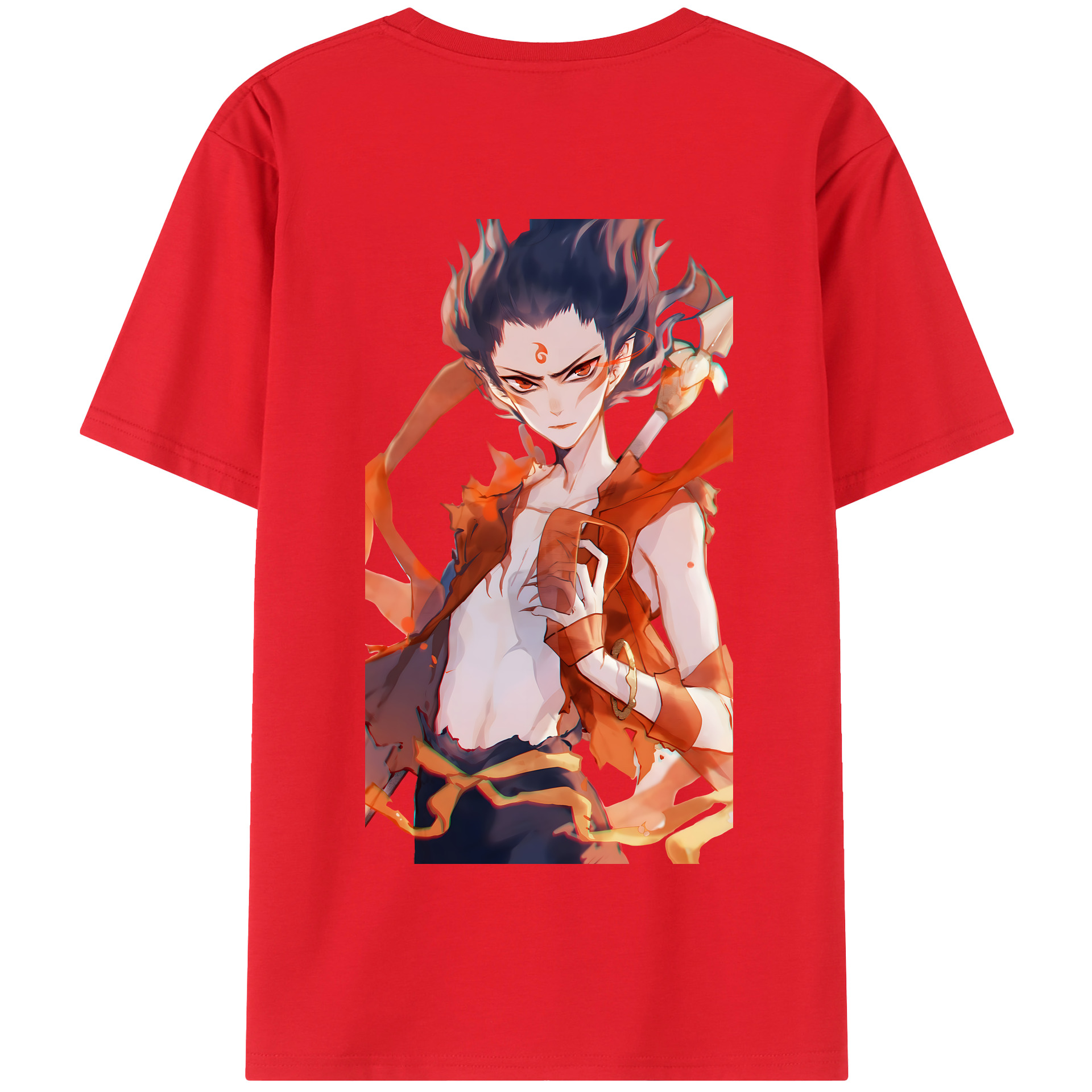 （画像用） Ne Zha 2 ナタ 魔童の大暴れ 綿100％半袖Tシャツ（背面プリント）
