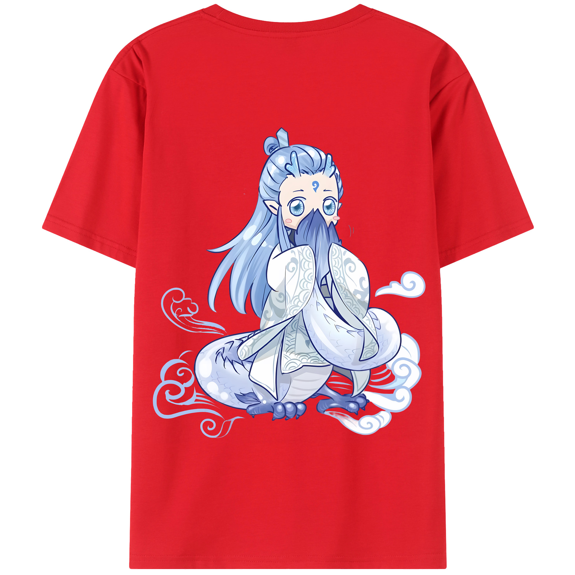 （画像用） Ne Zha 2 ナタ 魔童の大暴れ 綿100％半袖Tシャツ（背面プリント）