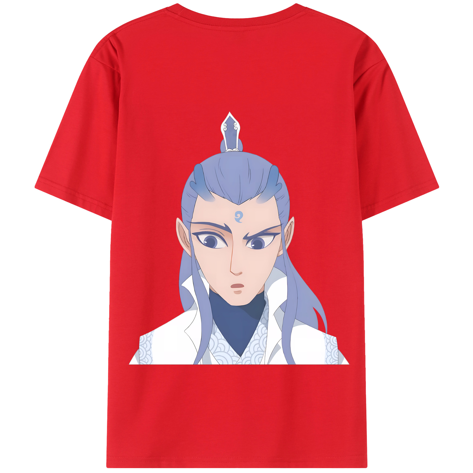 （画像用） Ne Zha 2 ナタ 魔童の大暴れ 綿100％半袖Tシャツ（背面プリント）