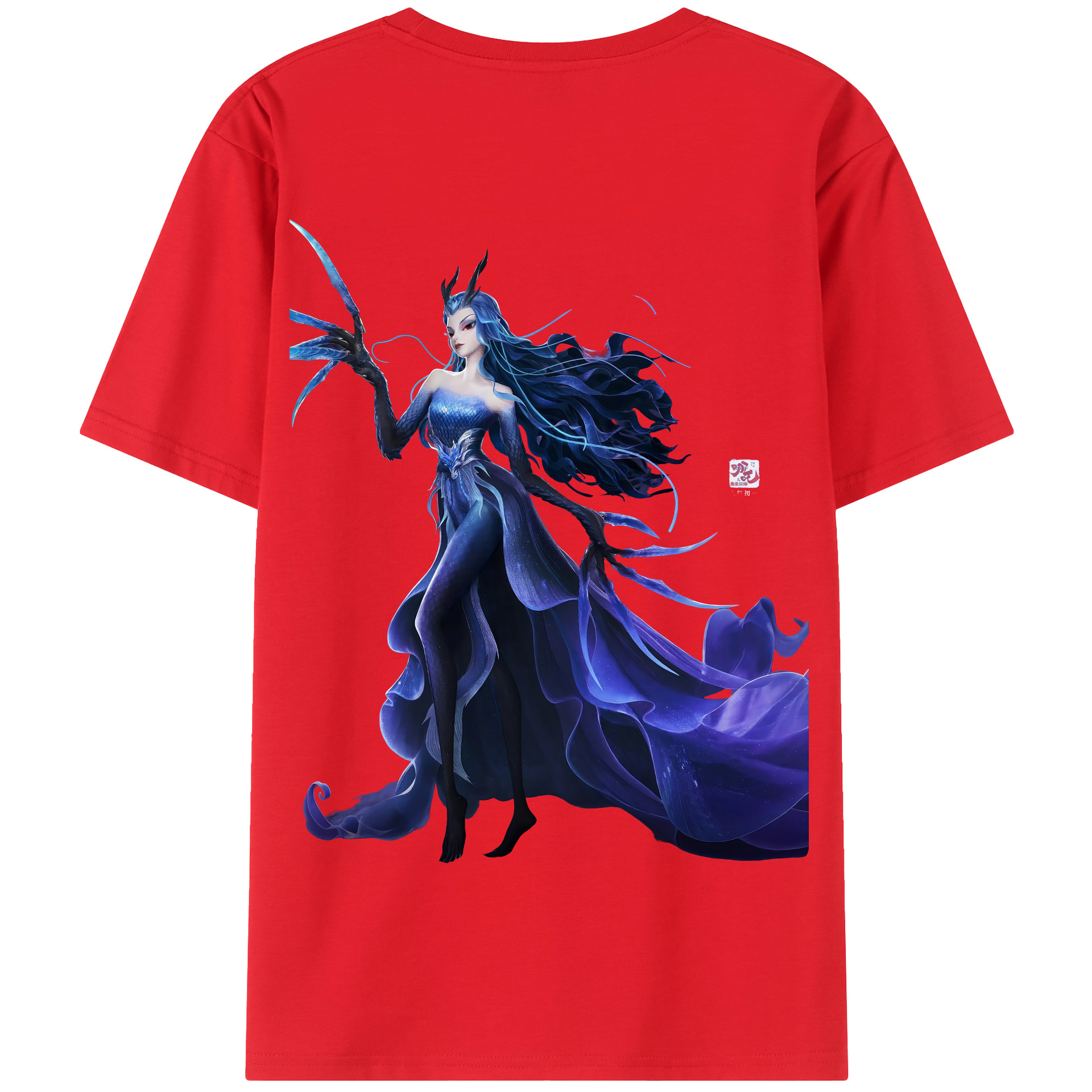 （画像用） Ne Zha 2 ナタ 魔童の大暴れ 綿100％半袖Tシャツ（背面プリント）