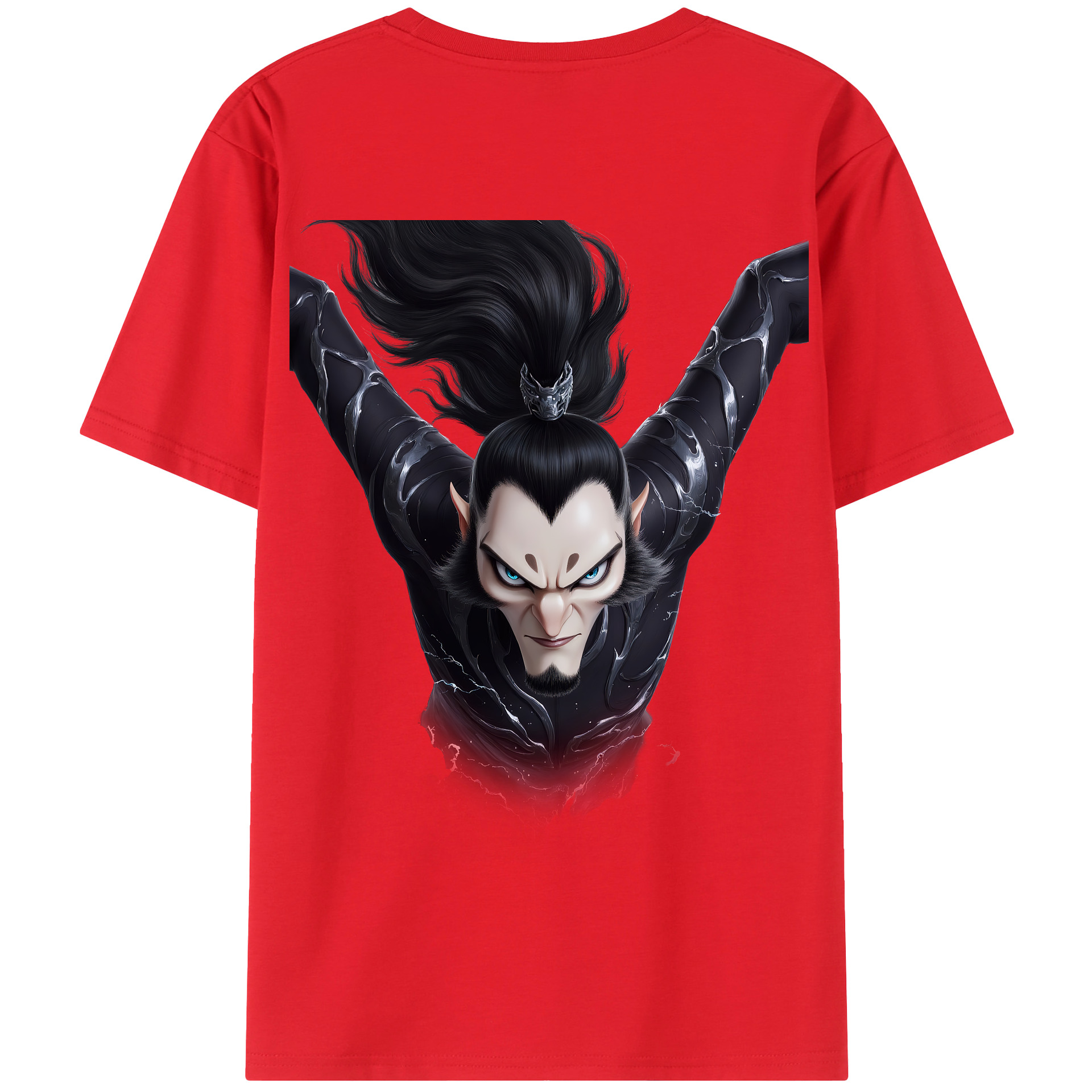 （画像用） Ne Zha 2 ナタ 魔童の大暴れ 綿100％半袖Tシャツ（背面プリント）