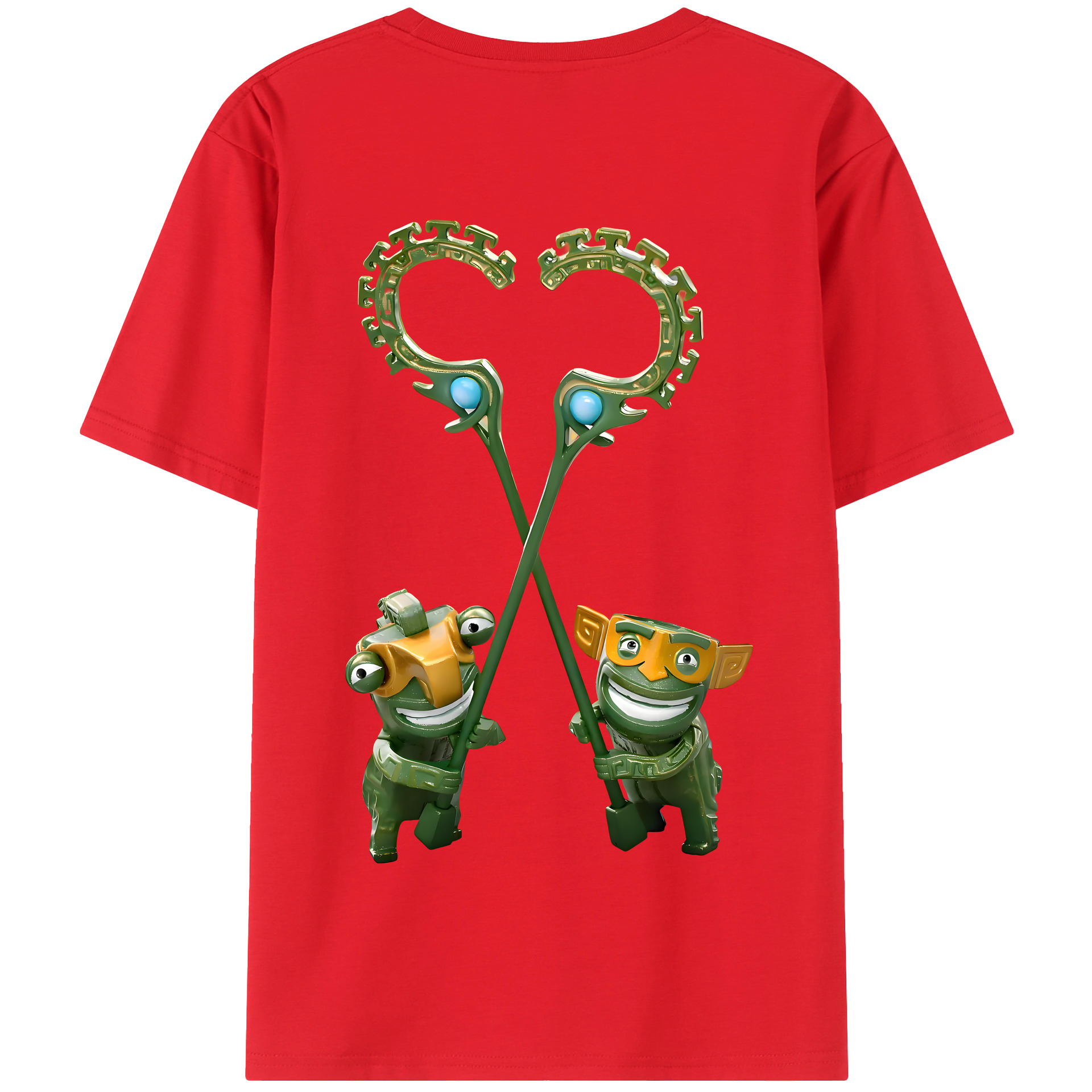 （画像用） Ne Zha 2 ナタ 魔童の大暴れ 綿100％半袖Tシャツ（背面プリント）