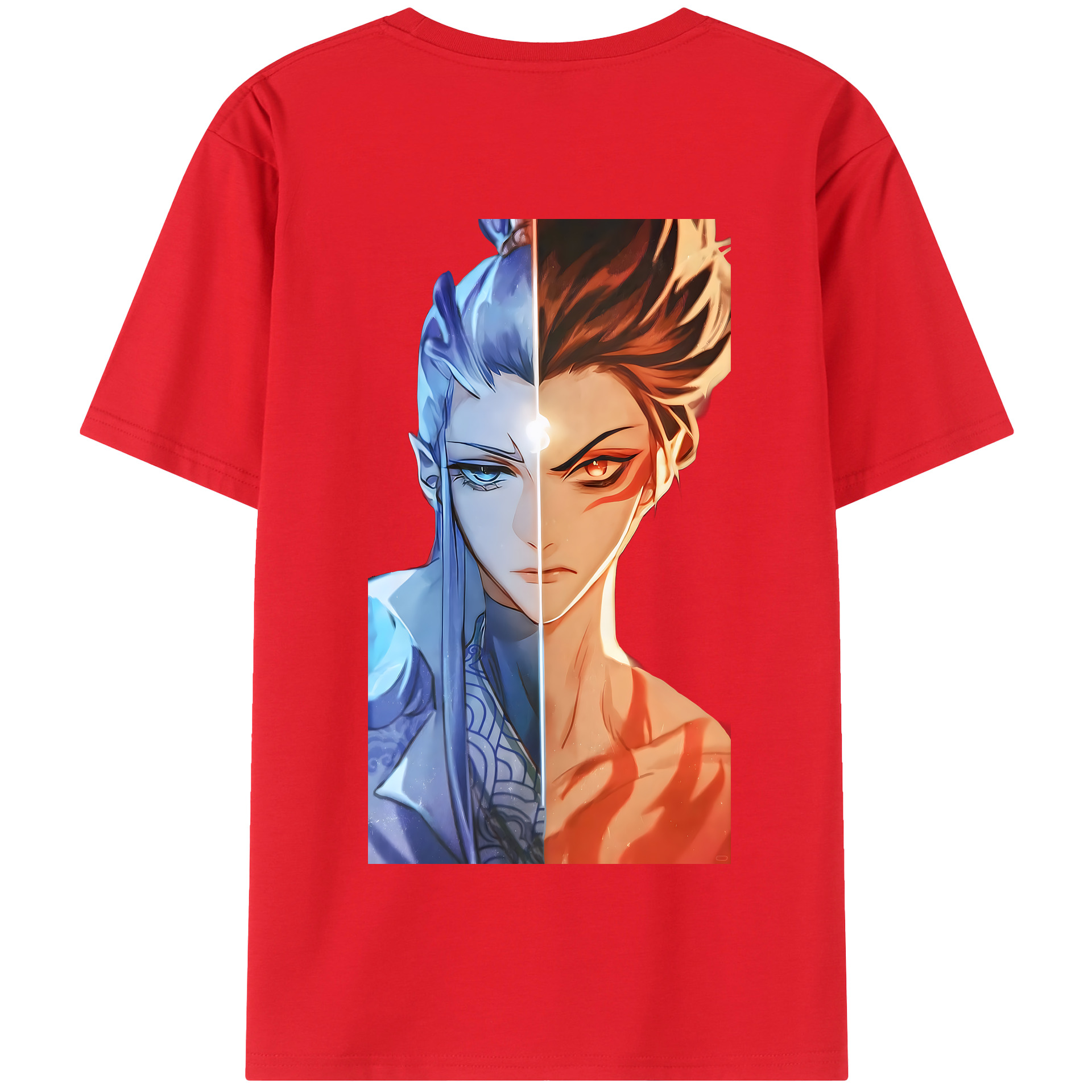 （画像用） Ne Zha 2 ナタ 魔童の大暴れ 綿100％半袖Tシャツ（背面プリント）