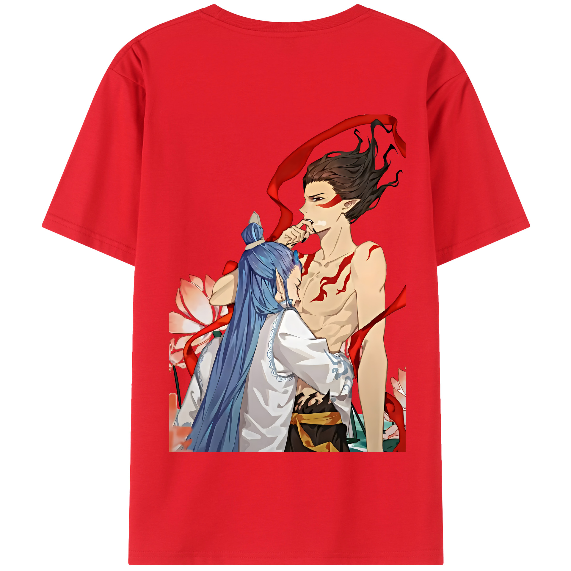 （画像用） Ne Zha 2 ナタ 魔童の大暴れ 綿100％半袖Tシャツ（背面プリント）