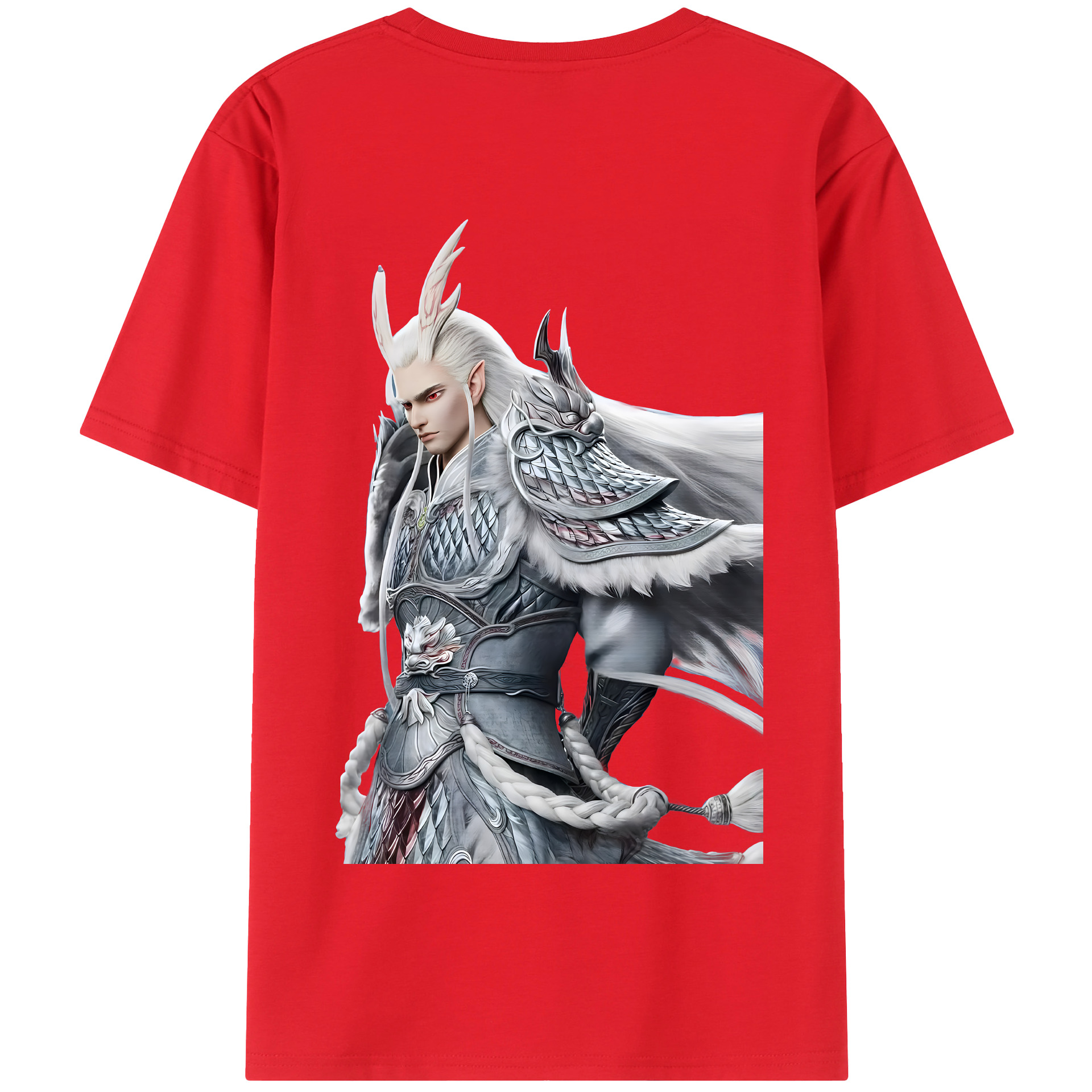 （画像用） Ne Zha 2 ナタ 魔童の大暴れ 綿100％半袖Tシャツ（背面プリント）