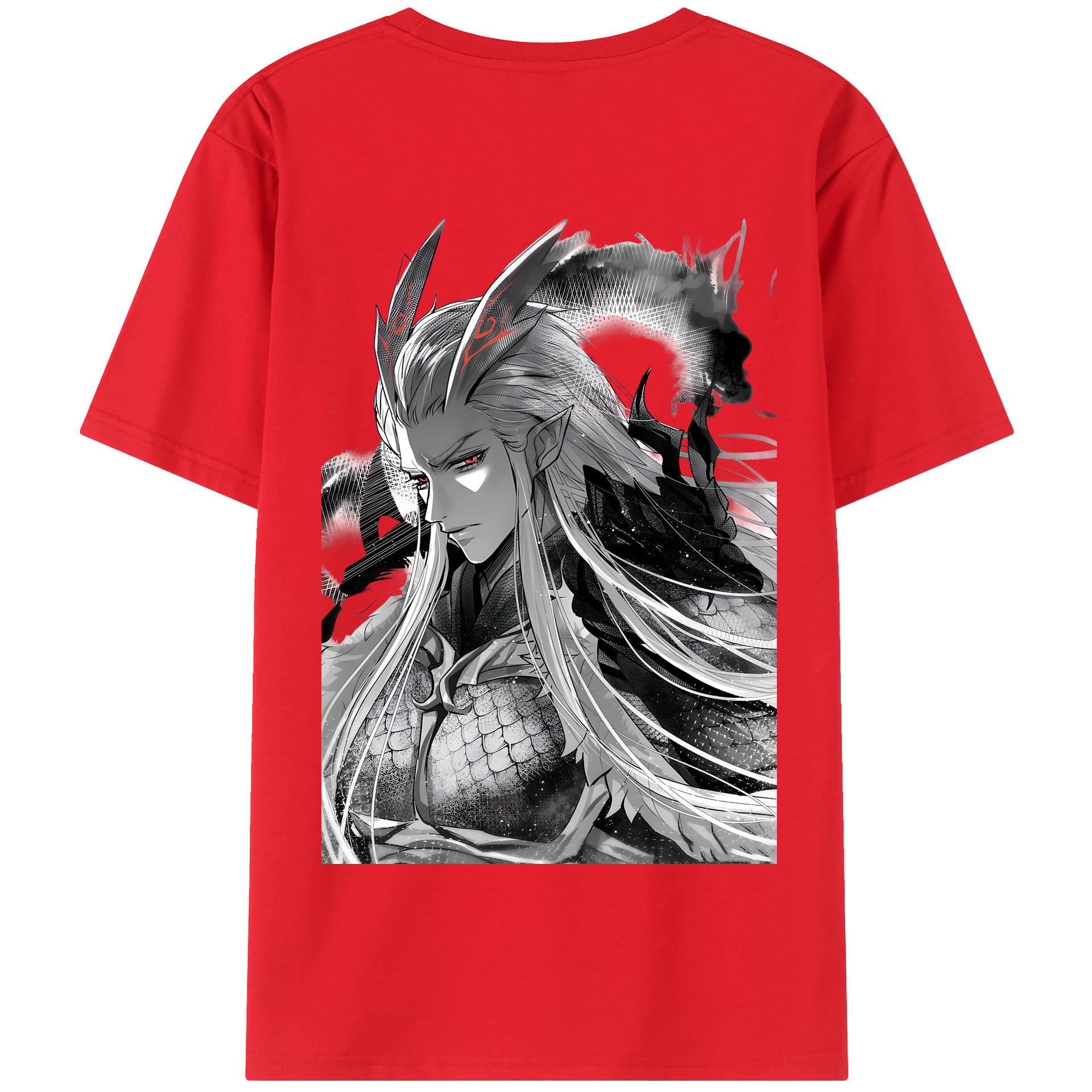 （画像用） Ne Zha 2 ナタ 魔童の大暴れ 綿100％半袖Tシャツ（背面プリント）