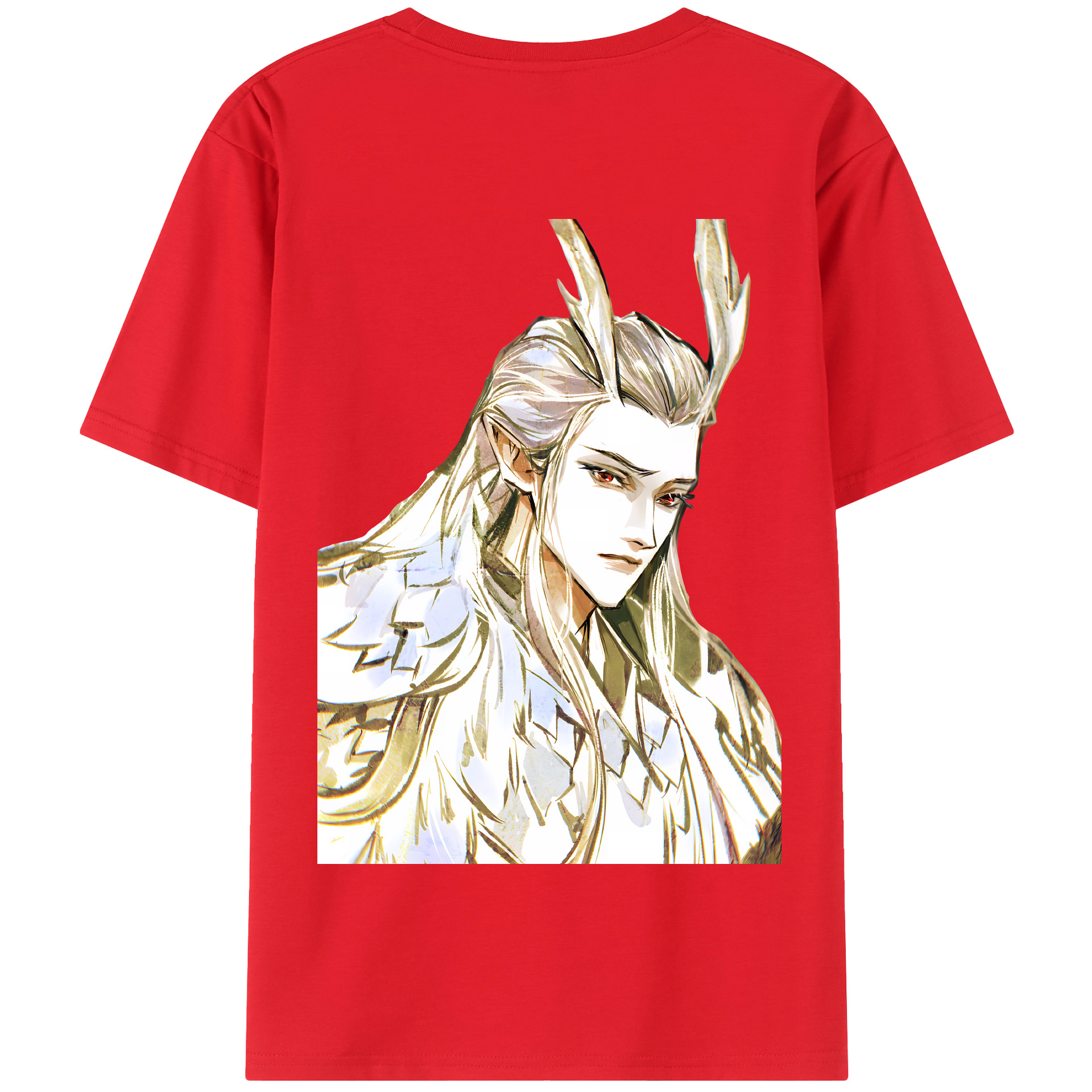 （画像用） Ne Zha 2 ナタ 魔童の大暴れ 綿100％半袖Tシャツ（背面プリント）