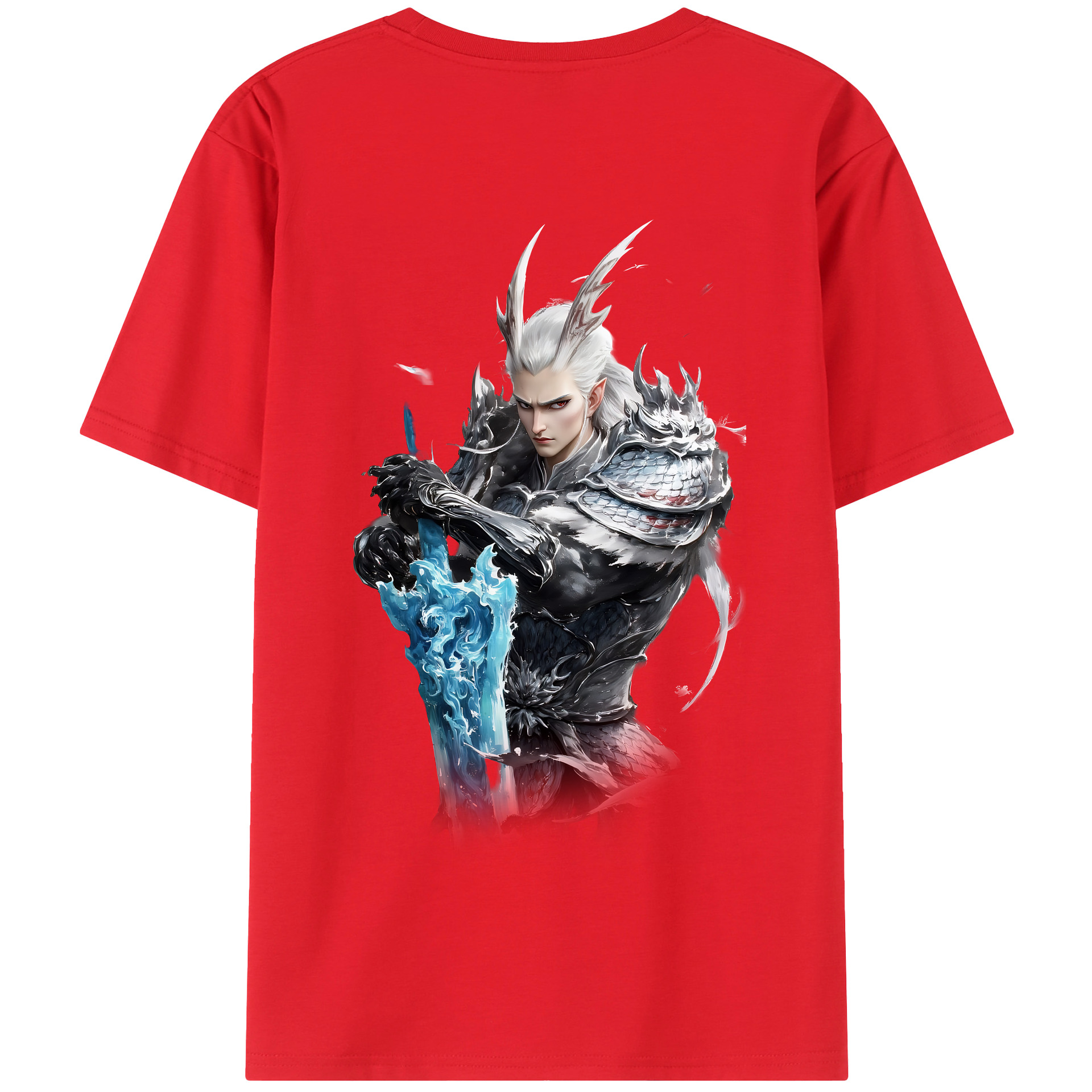 （画像用） Ne Zha 2 ナタ 魔童の大暴れ 綿100％半袖Tシャツ（背面プリント）