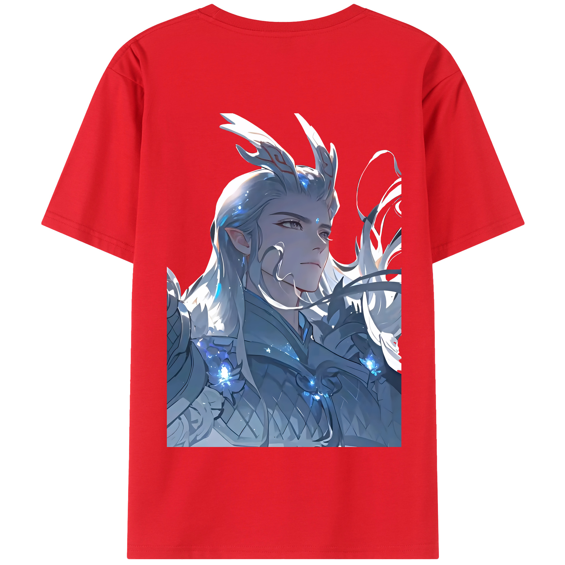 （画像用） Ne Zha 2 ナタ 魔童の大暴れ 綿100％半袖Tシャツ（背面プリント）