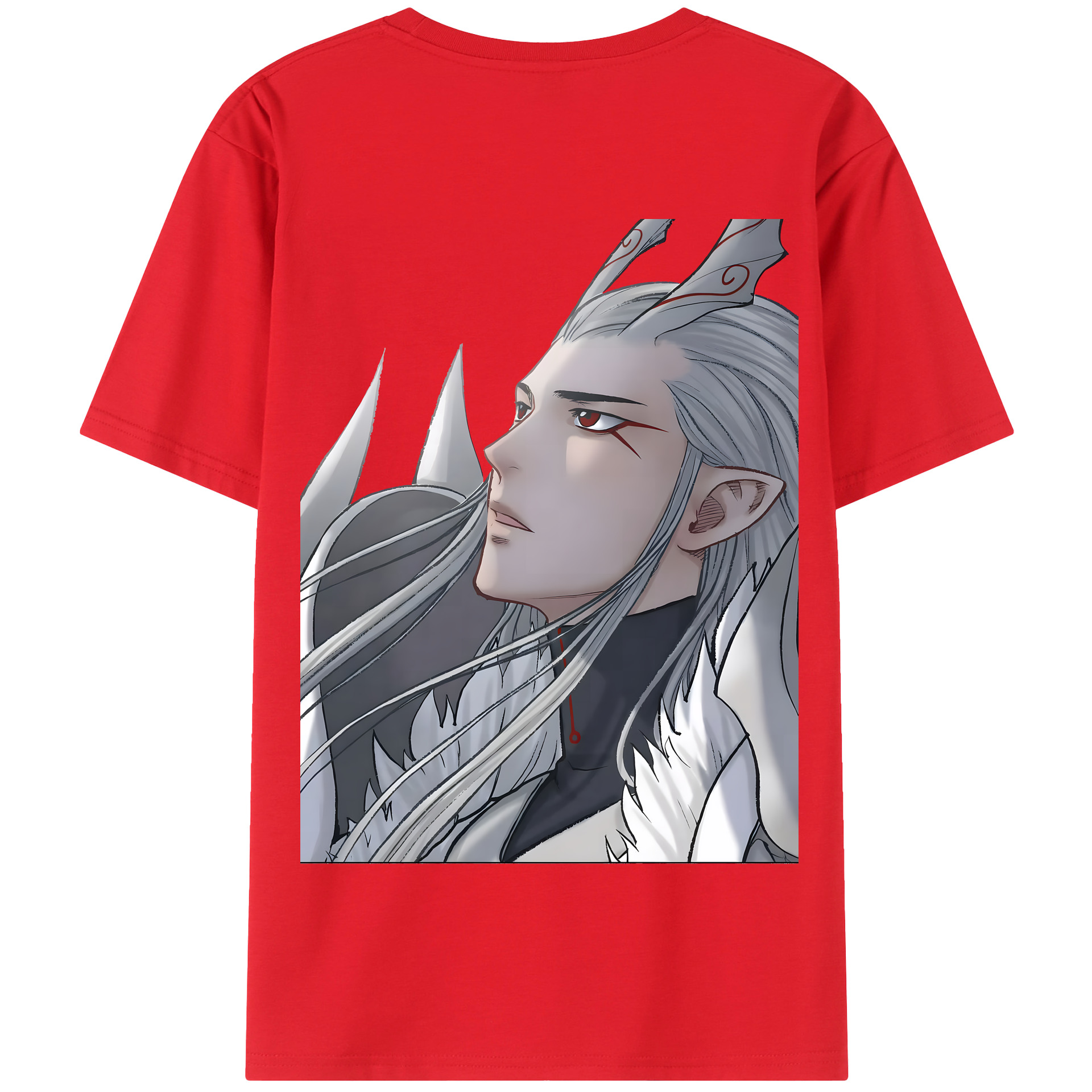（画像用） Ne Zha 2 ナタ 魔童の大暴れ 綿100％半袖Tシャツ（背面プリント）