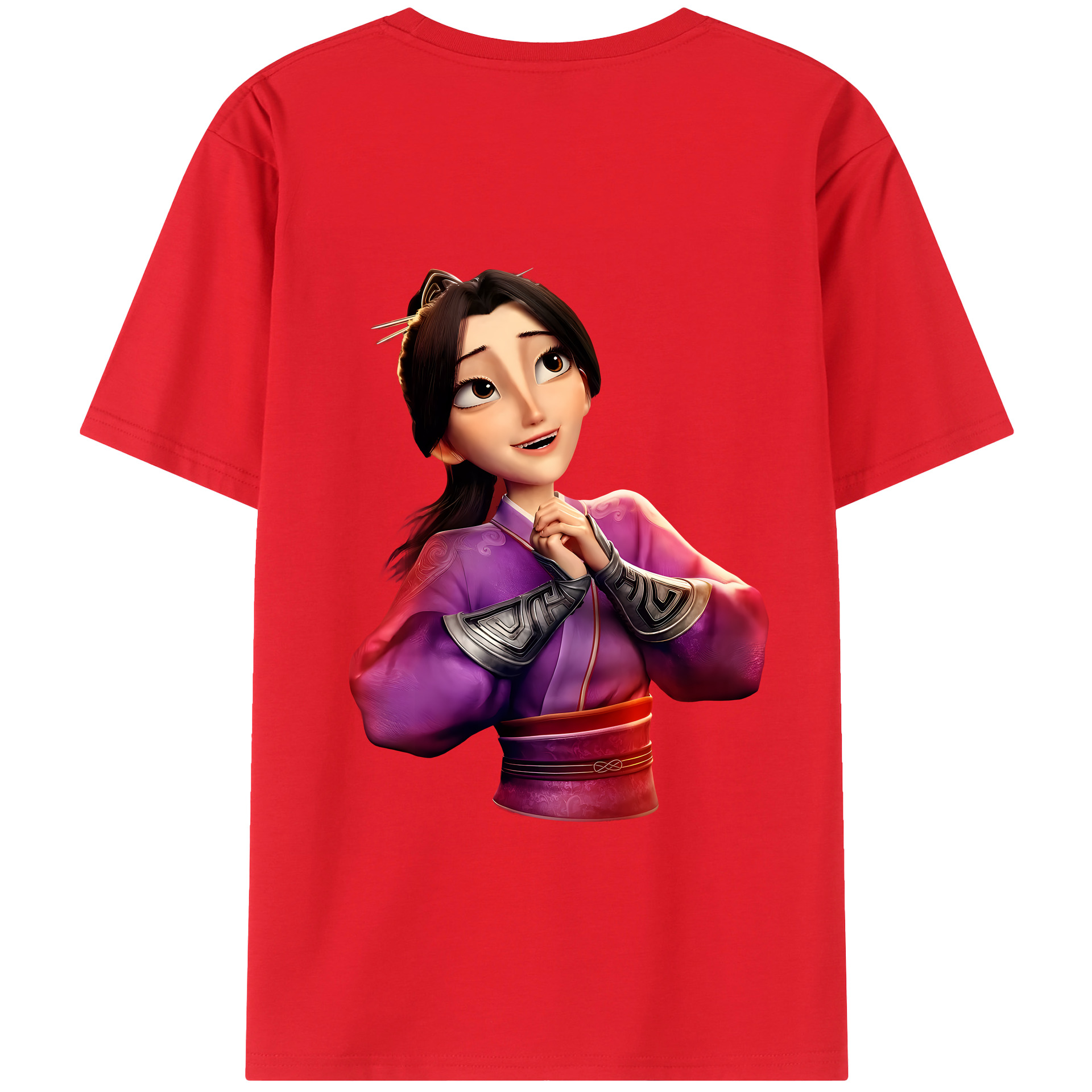 （画像用） Ne Zha 2 ナタ 魔童の大暴れ 綿100％半袖Tシャツ（背面プリント）