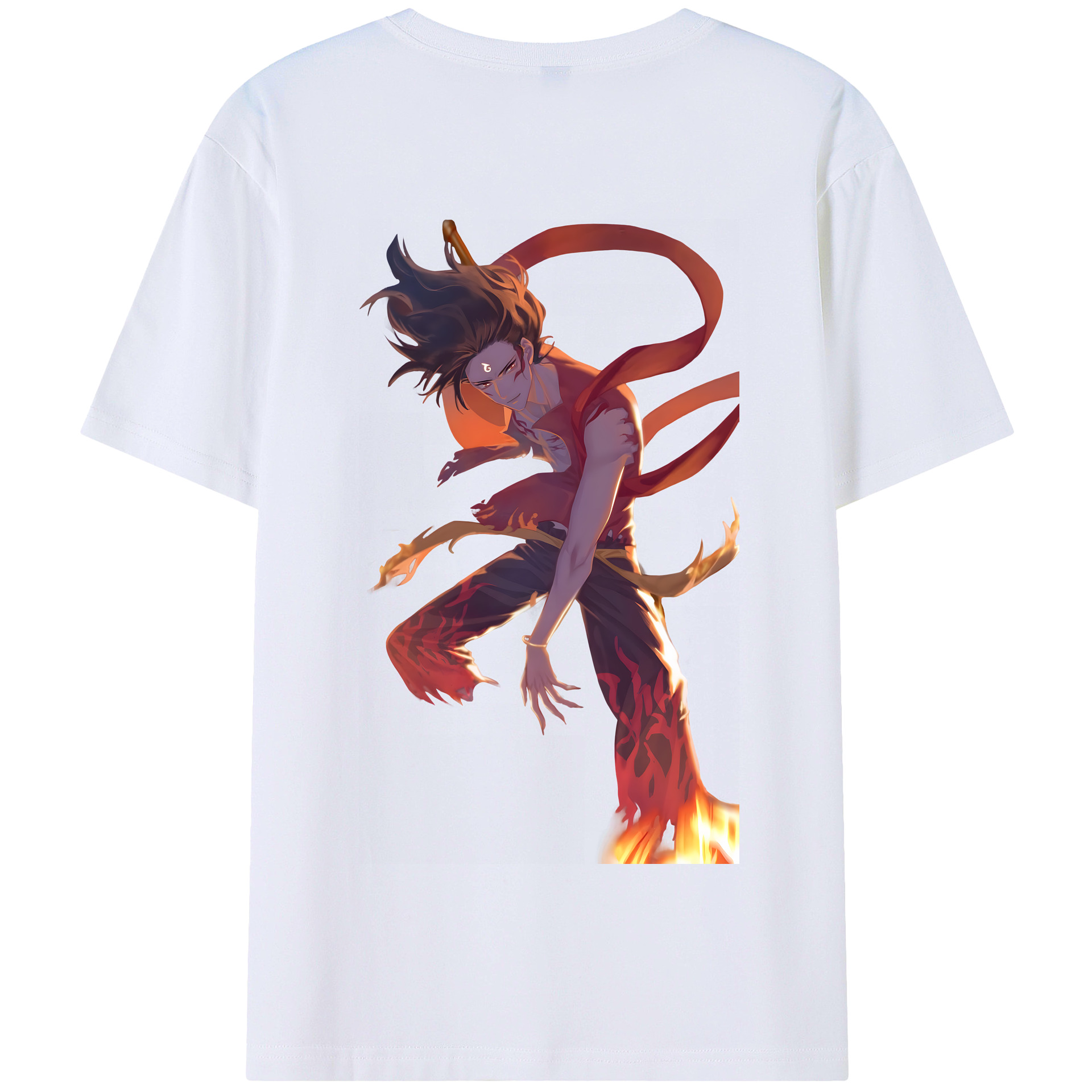 （画像用） Ne Zha 2 ナタ 魔童の大暴れ 綿100％半袖Tシャツ（背面プリント）