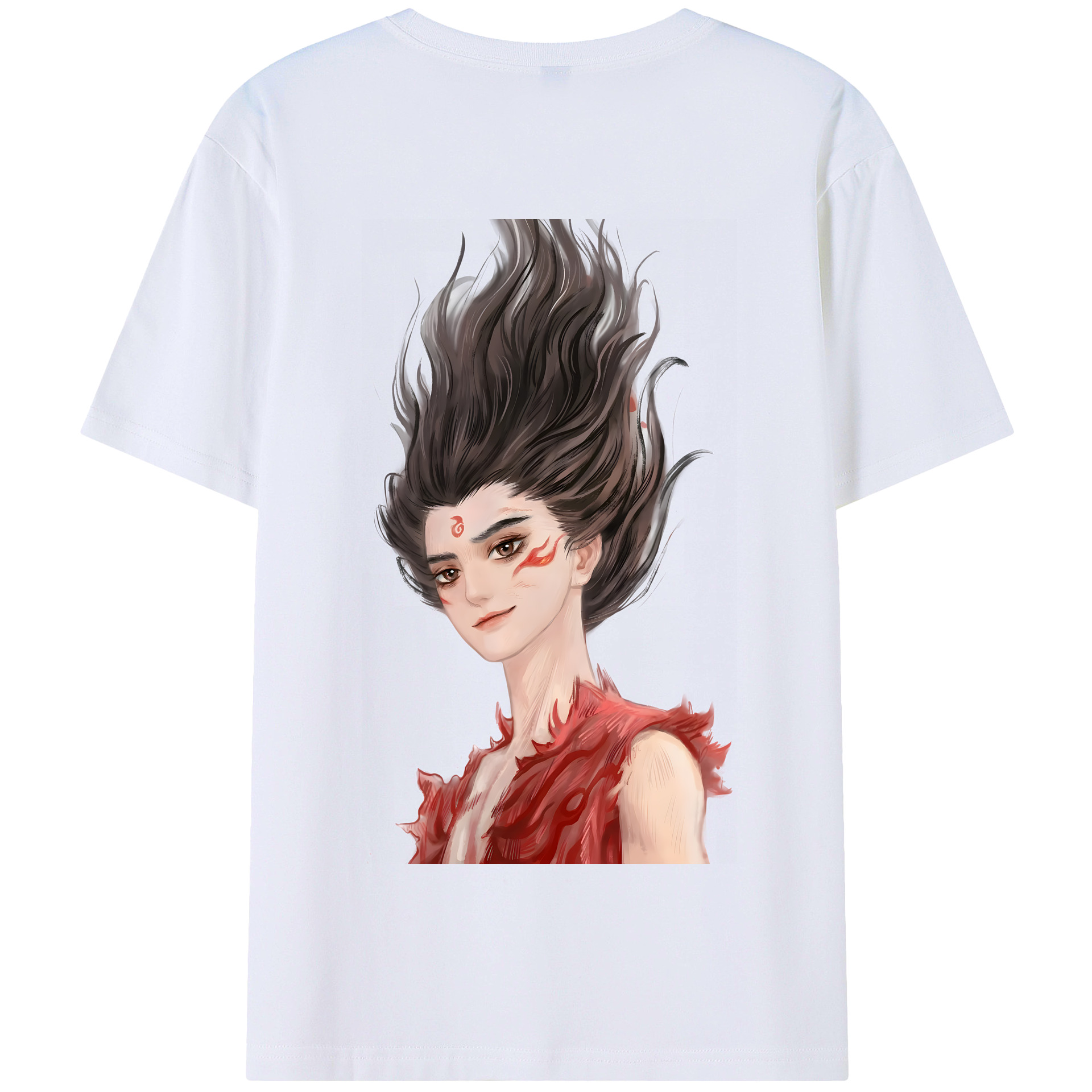 （画像用） Ne Zha 2 ナタ 魔童の大暴れ 綿100％半袖Tシャツ（背面プリント）