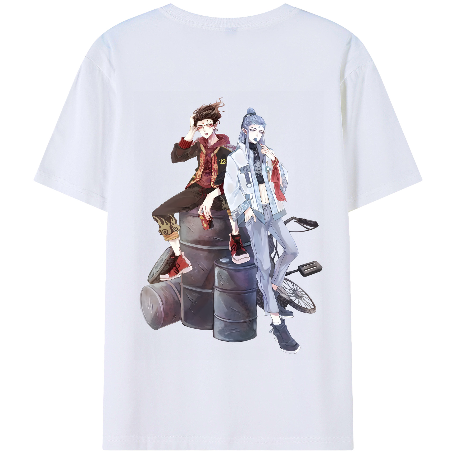 （画像用） Ne Zha 2 ナタ 魔童の大暴れ 綿100％半袖Tシャツ（背面プリント）