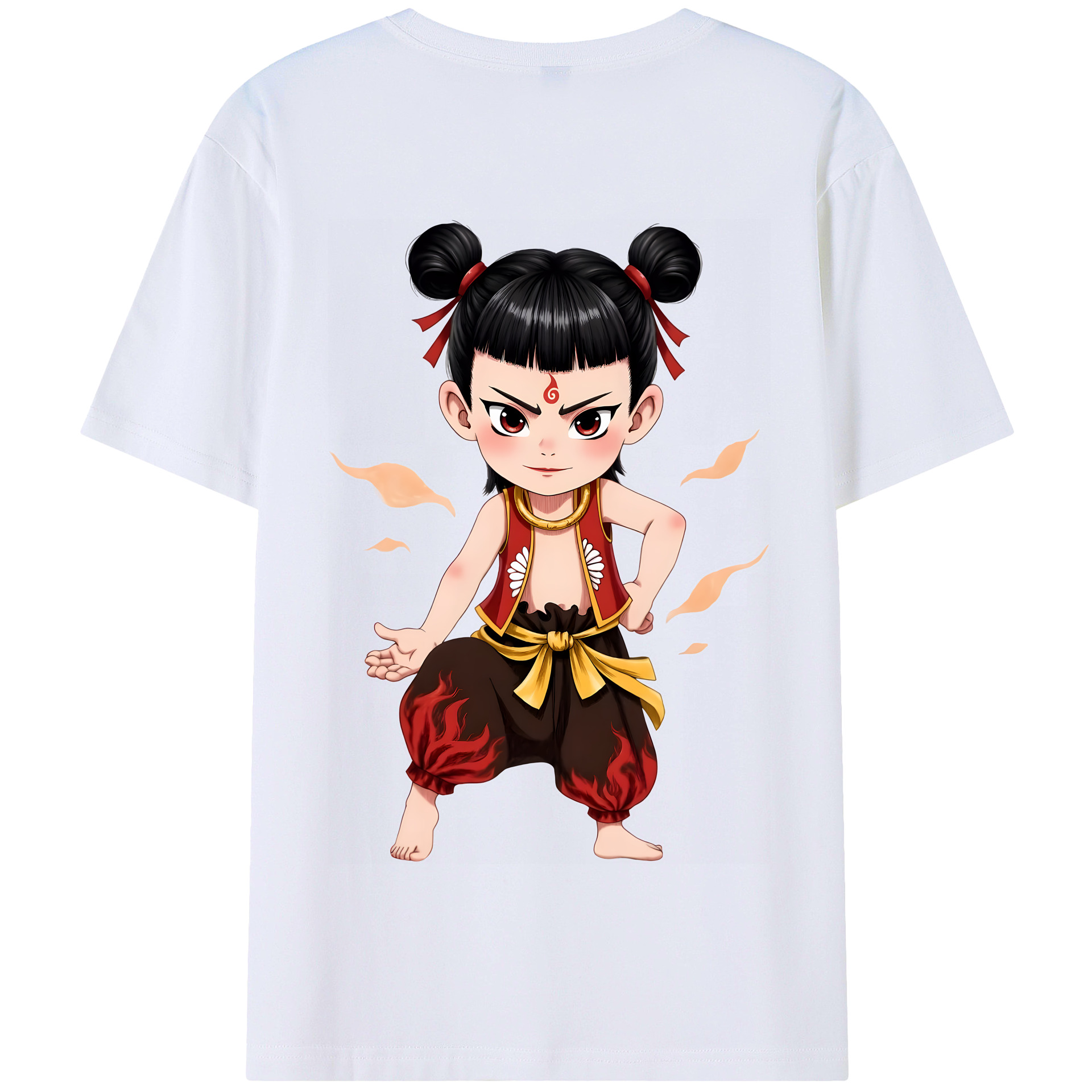 （画像用） Ne Zha 2 ナタ 魔童の大暴れ 綿100％半袖Tシャツ（背面プリント）