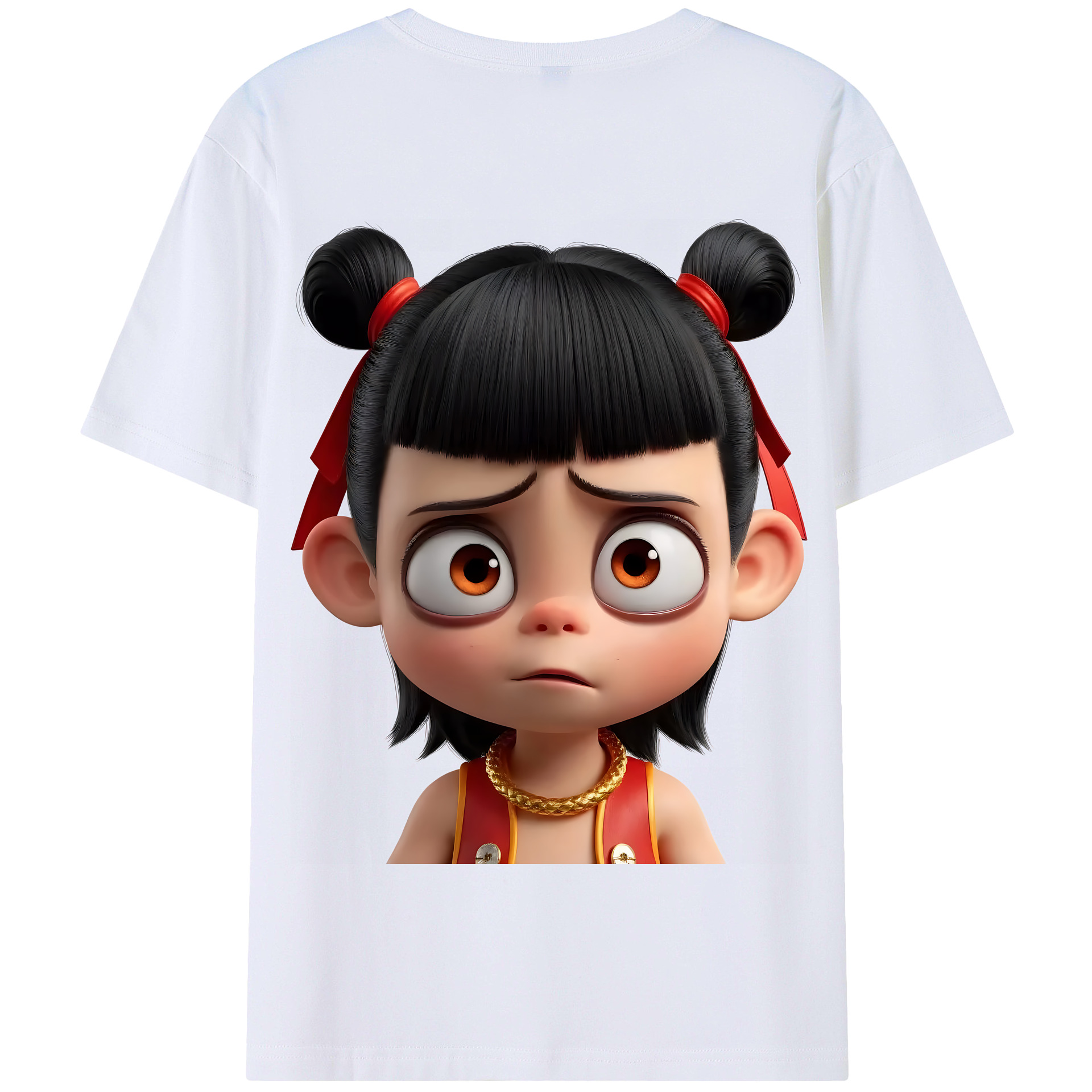 （画像用） Ne Zha 2 ナタ 魔童の大暴れ 綿100％半袖Tシャツ（背面プリント）