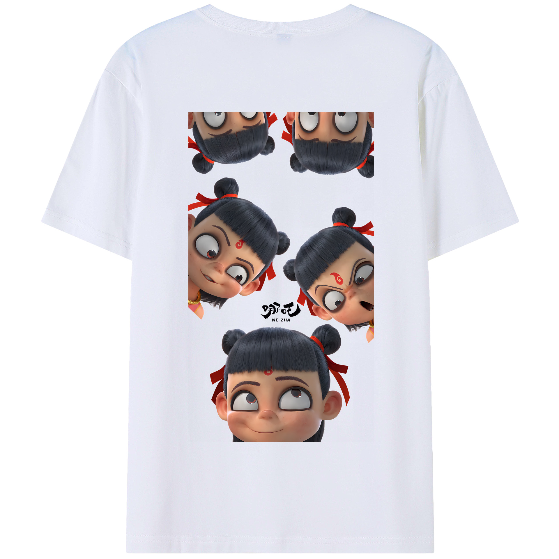 （画像用） Ne Zha 2 ナタ 魔童の大暴れ 綿100％半袖Tシャツ（背面プリント）