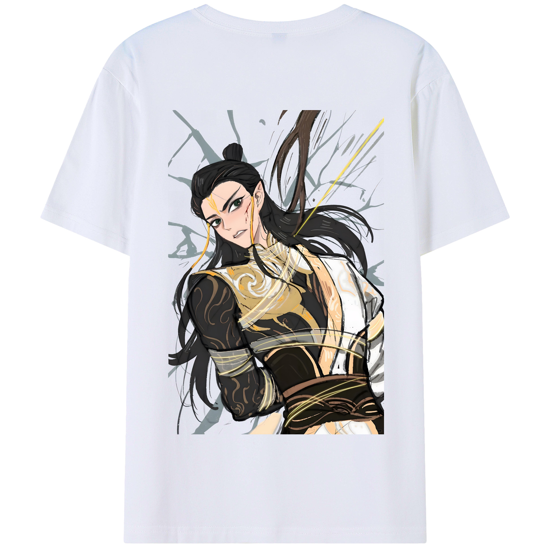 （画像用） Ne Zha 2 ナタ 魔童の大暴れ 綿100％半袖Tシャツ（背面プリント）