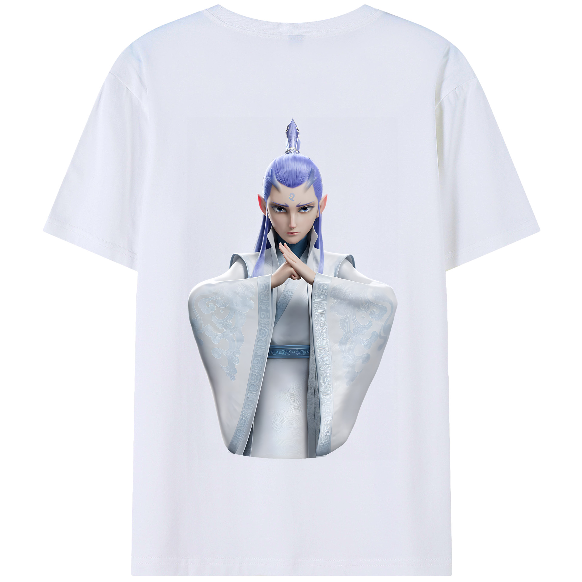 （画像用） Ne Zha 2 ナタ 魔童の大暴れ 綿100％半袖Tシャツ（背面プリント）