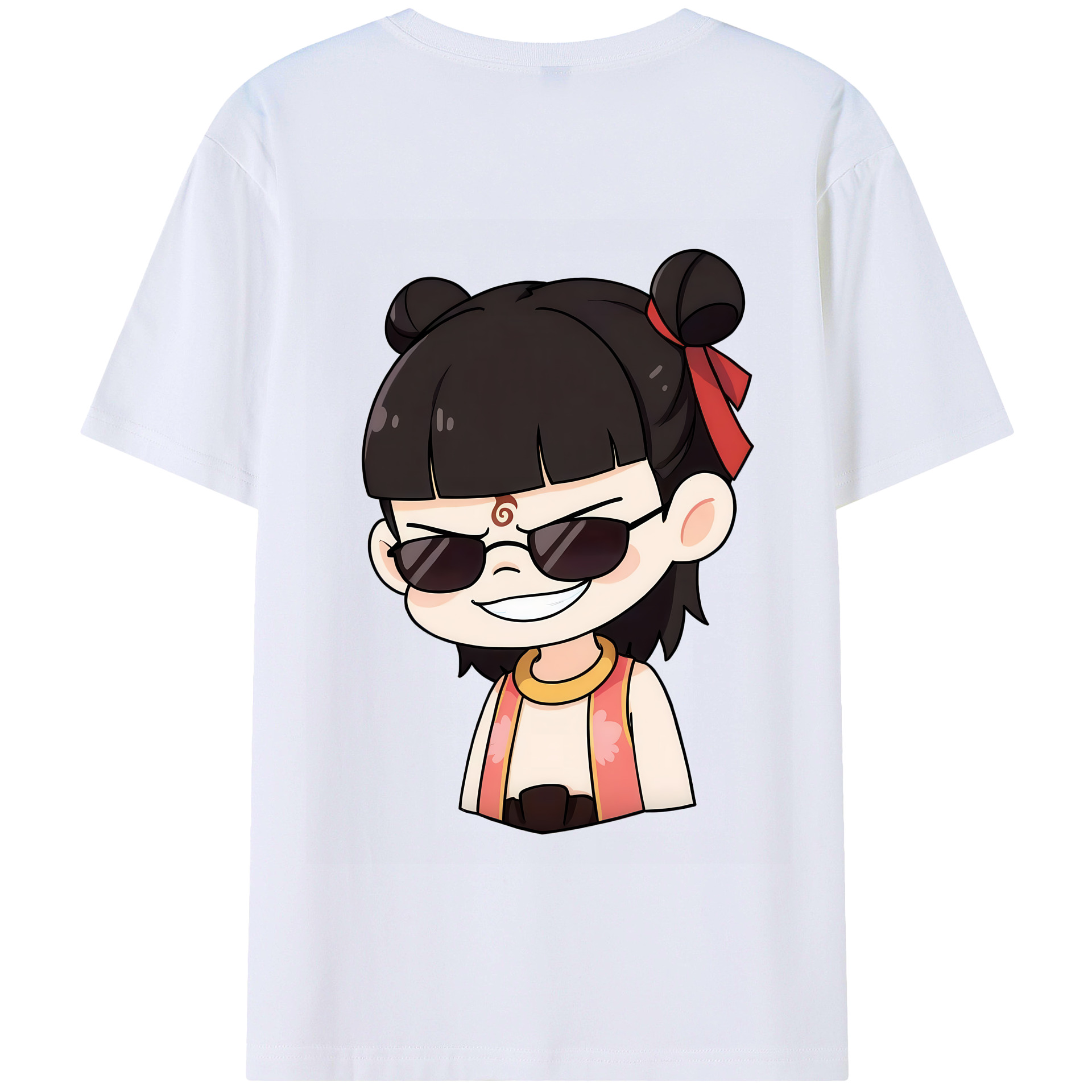 （画像用） Ne Zha 2 ナタ 魔童の大暴れ 綿100％半袖Tシャツ（背面プリント）
