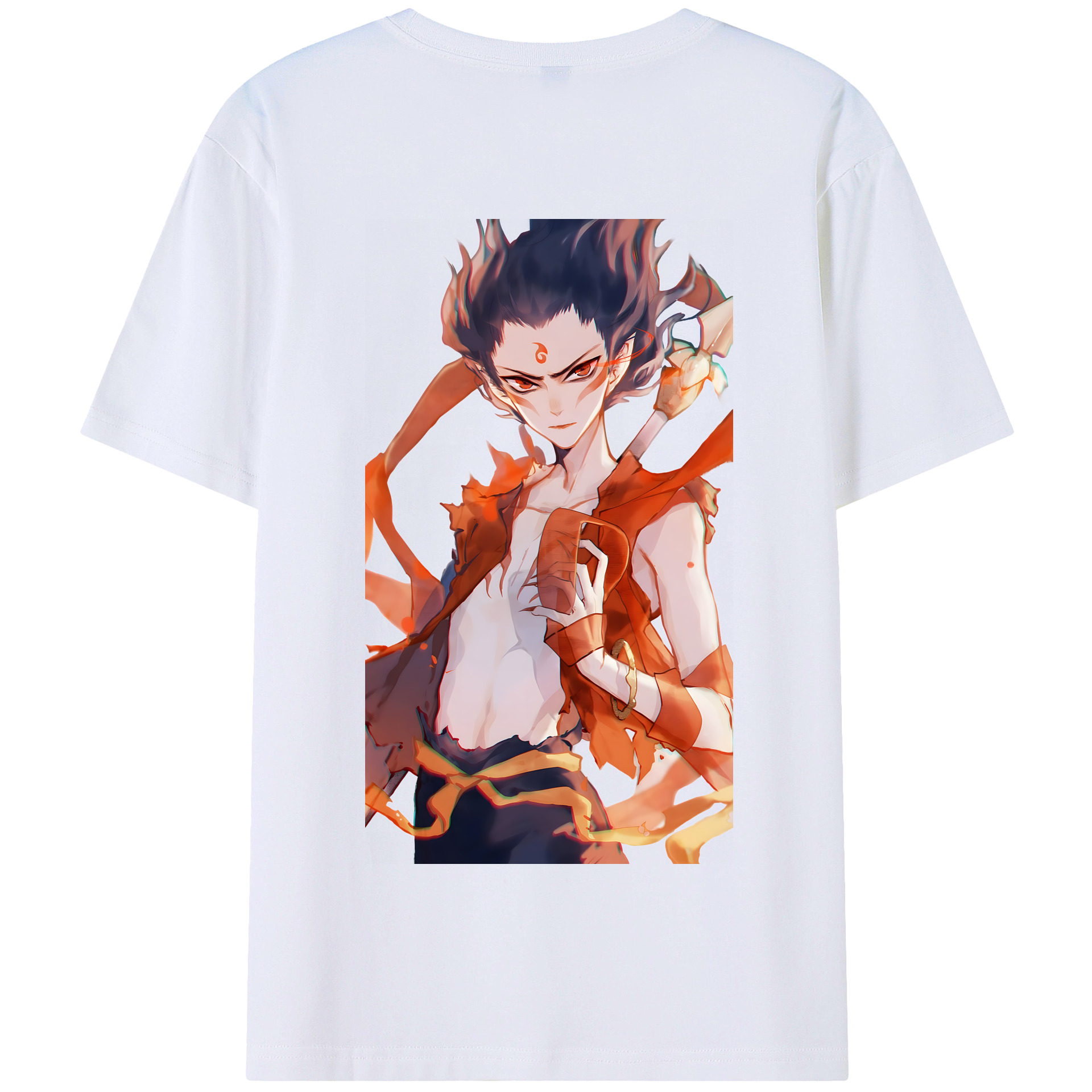 （画像用） Ne Zha 2 ナタ 魔童の大暴れ 綿100％半袖Tシャツ（背面プリント）