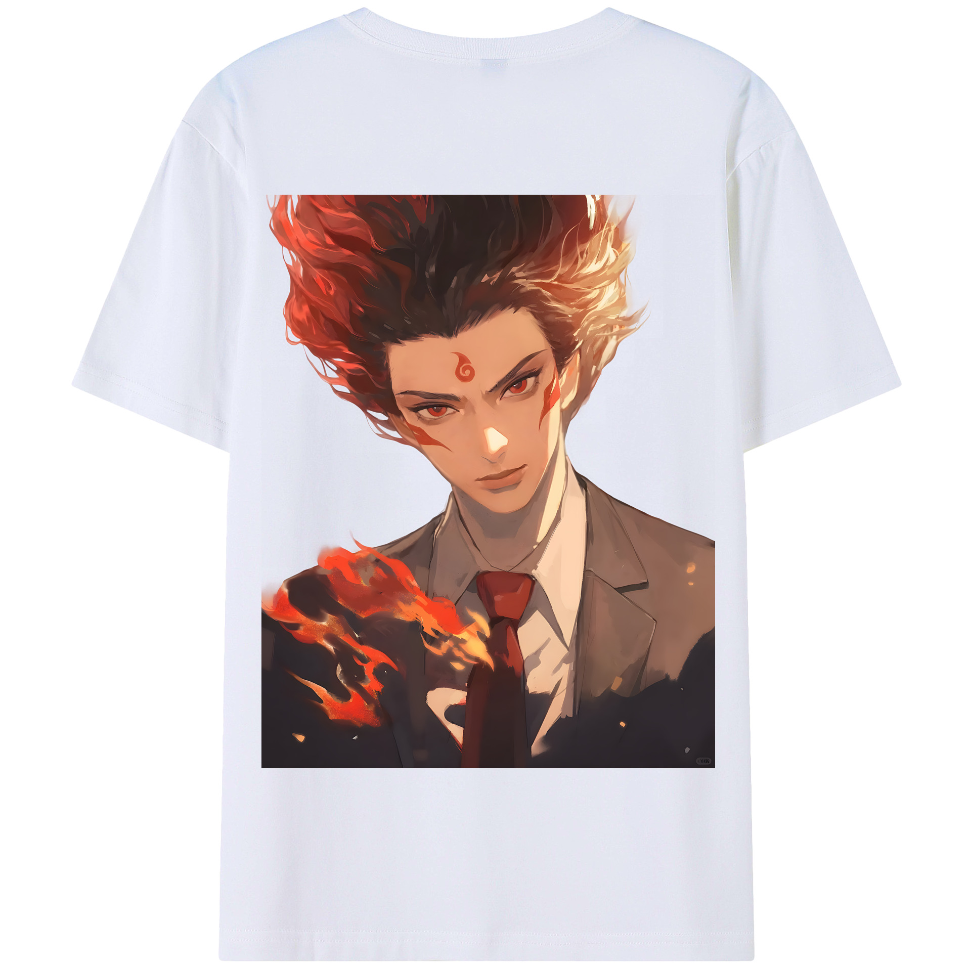 （画像用） Ne Zha 2 ナタ 魔童の大暴れ 綿100％半袖Tシャツ（背面プリント）