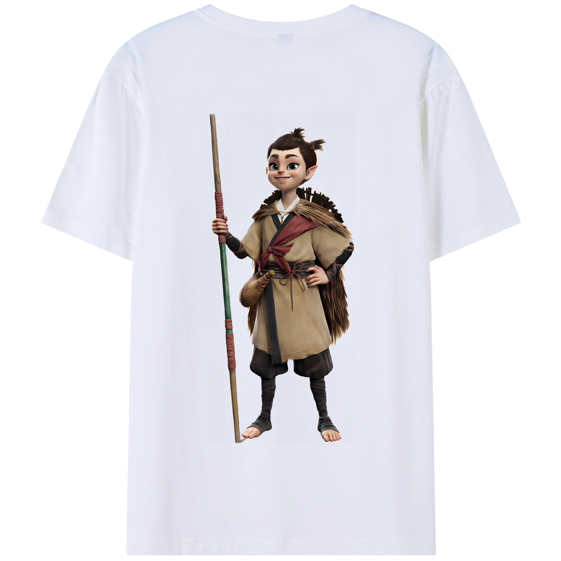 （画像用） Ne Zha 2 ナタ 魔童の大暴れ 綿100％半袖Tシャツ（背面プリント）
