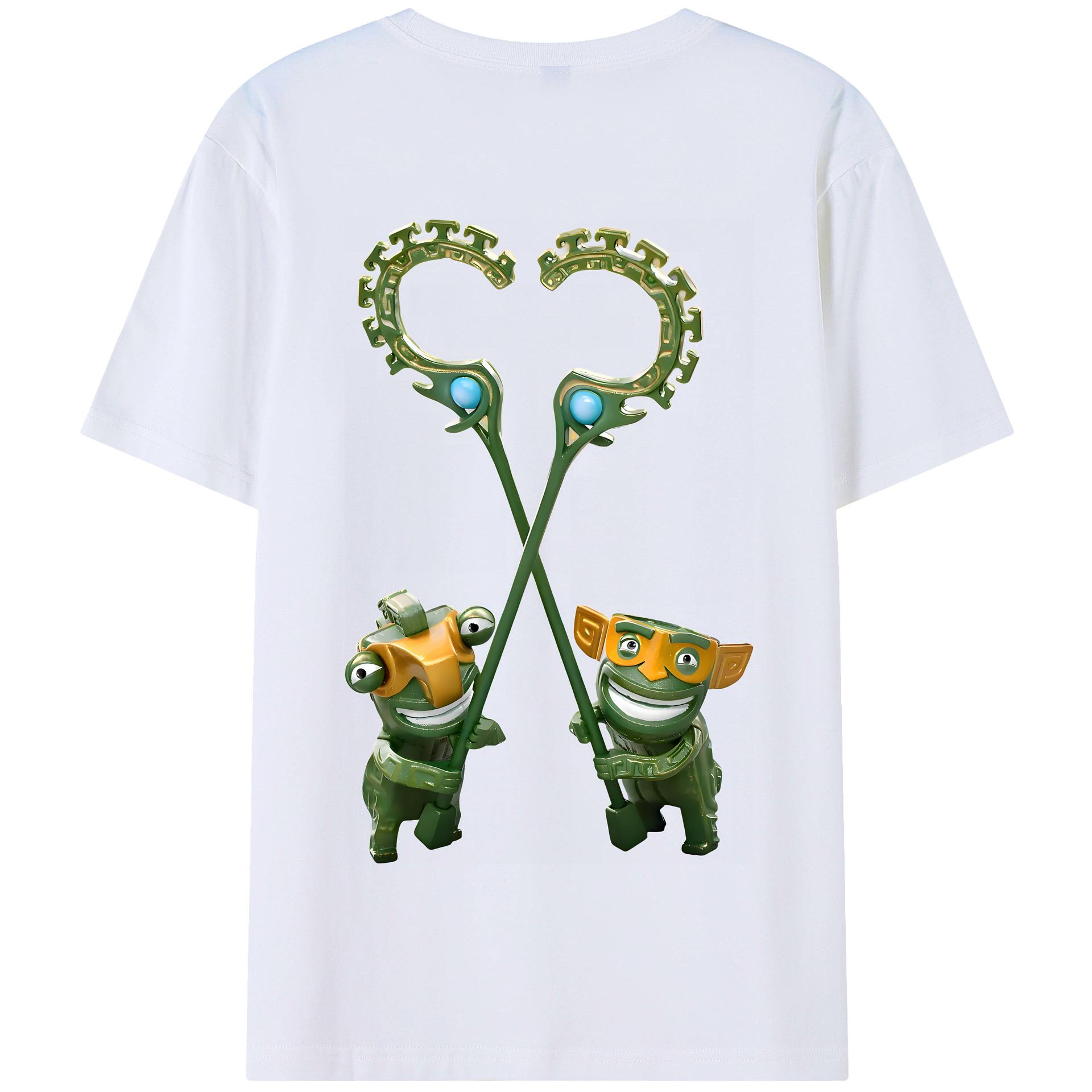 （画像用） Ne Zha 2 ナタ 魔童の大暴れ 綿100％半袖Tシャツ（背面プリント）