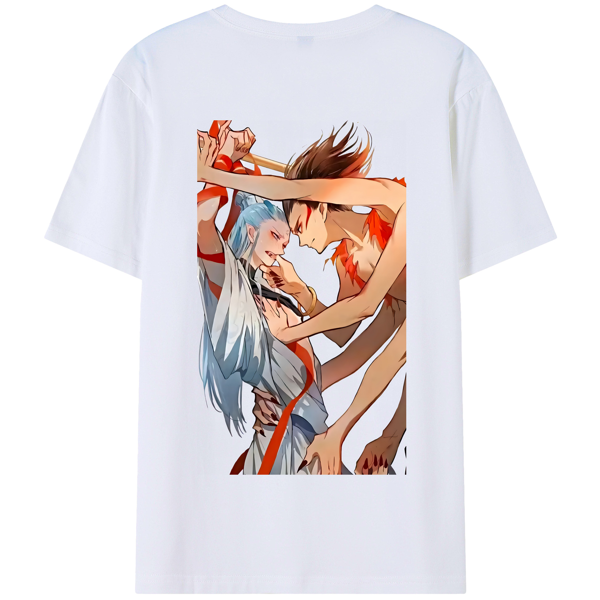 （画像用） Ne Zha 2 ナタ 魔童の大暴れ 綿100％半袖Tシャツ（背面プリント）